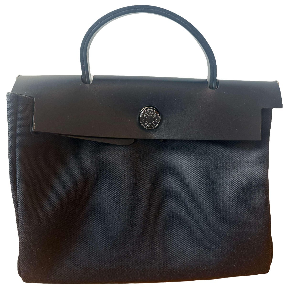 Hermes Herbag Handbag Black Vache Leather