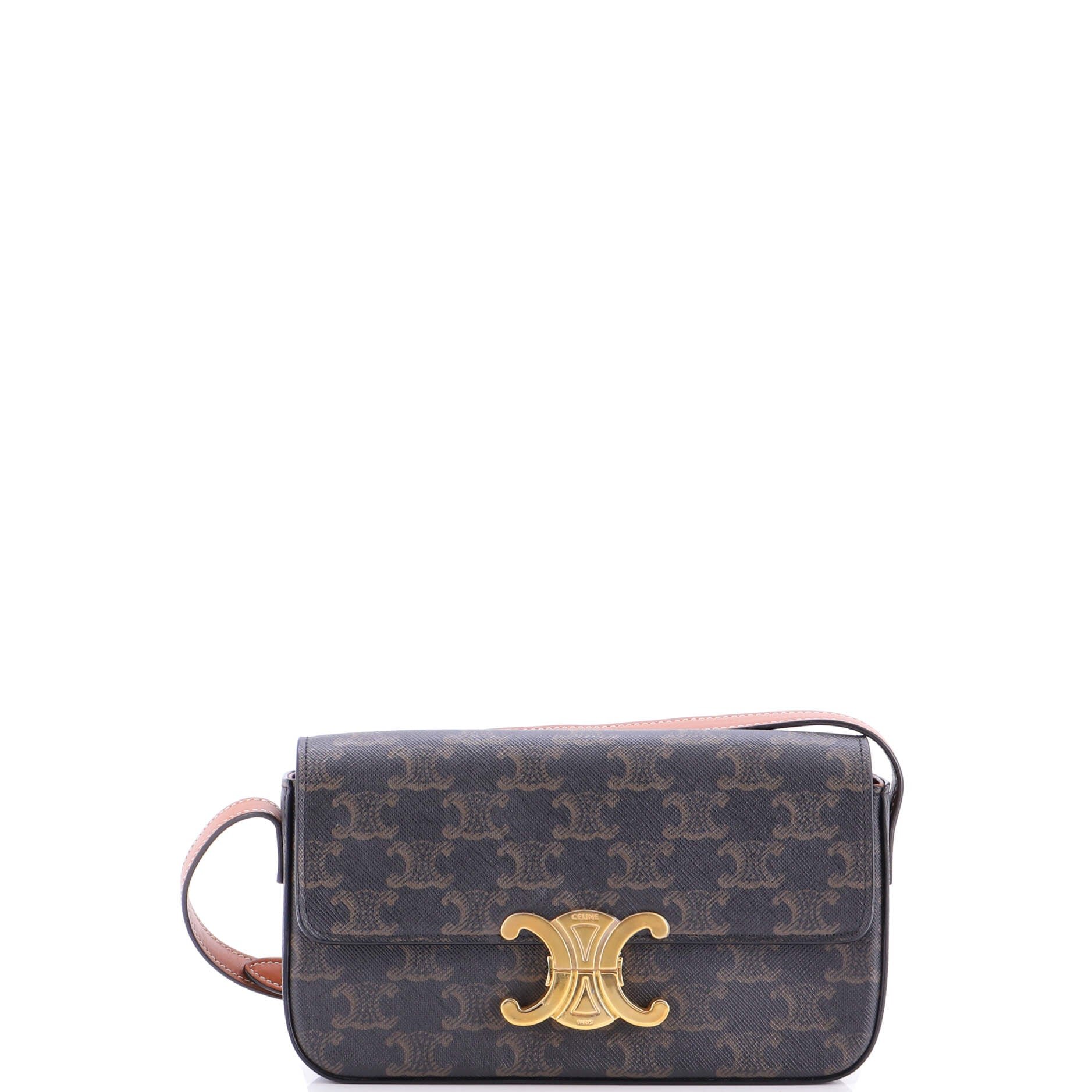 Celine Triomphe East-West Shoulder Bag Triomphe Coated Canvas