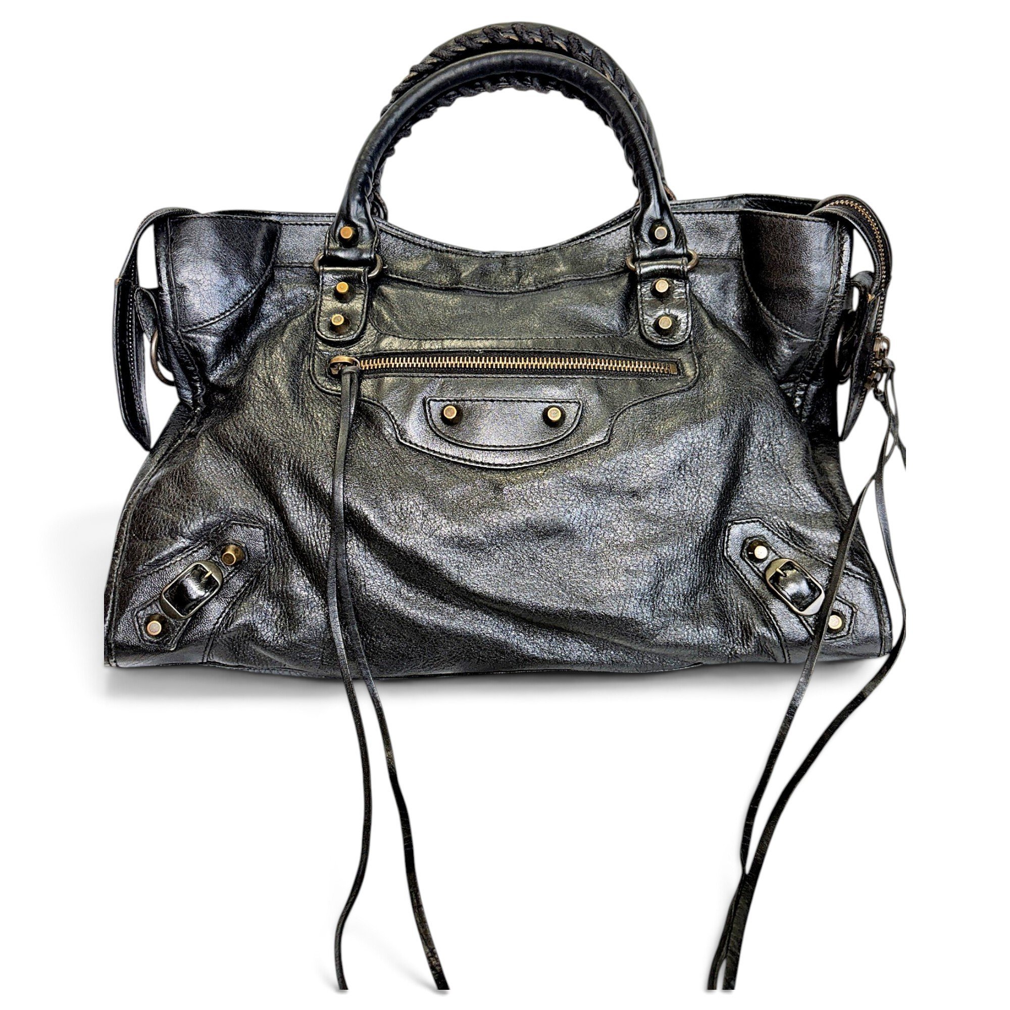 City leather handbag