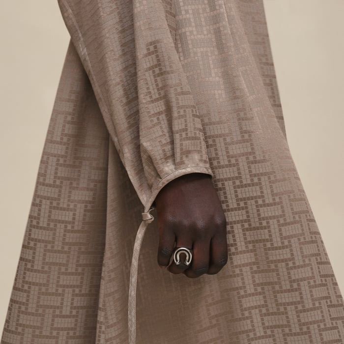"Mosaique" Drawstring Long Dress