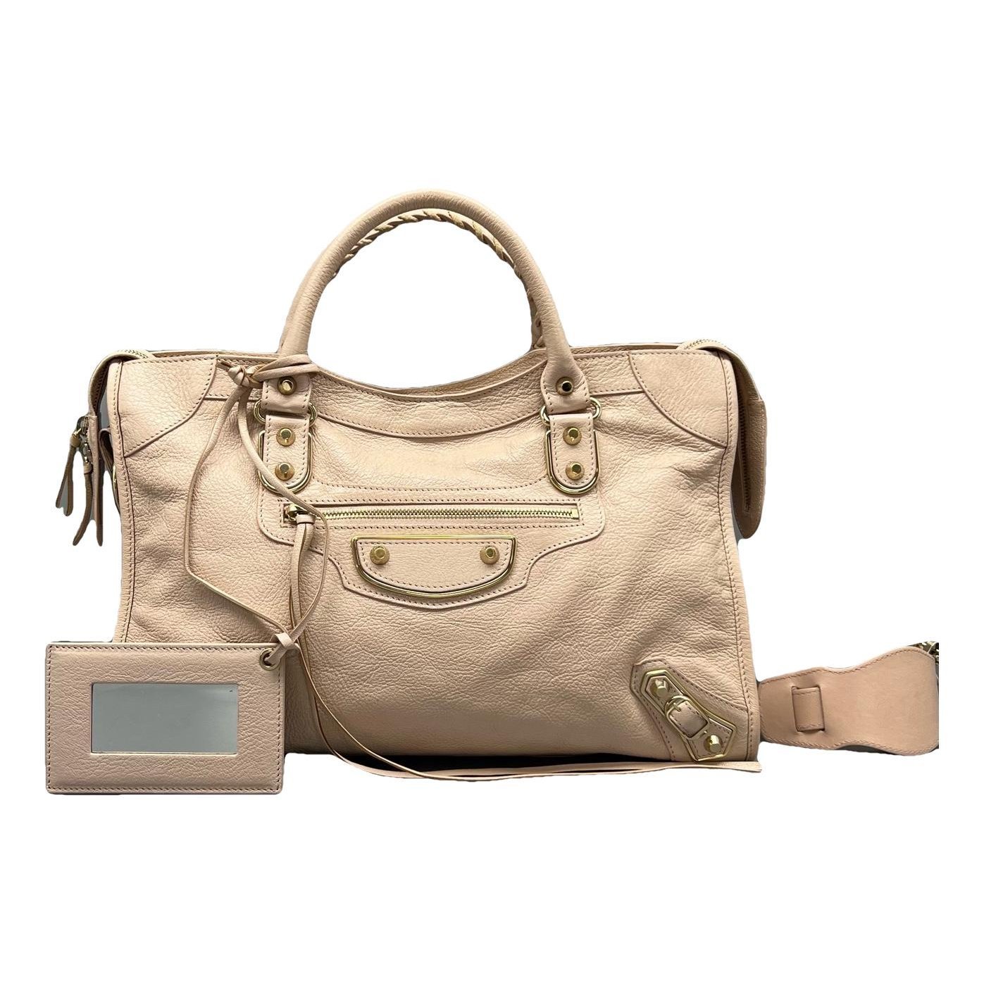 City leather handbag