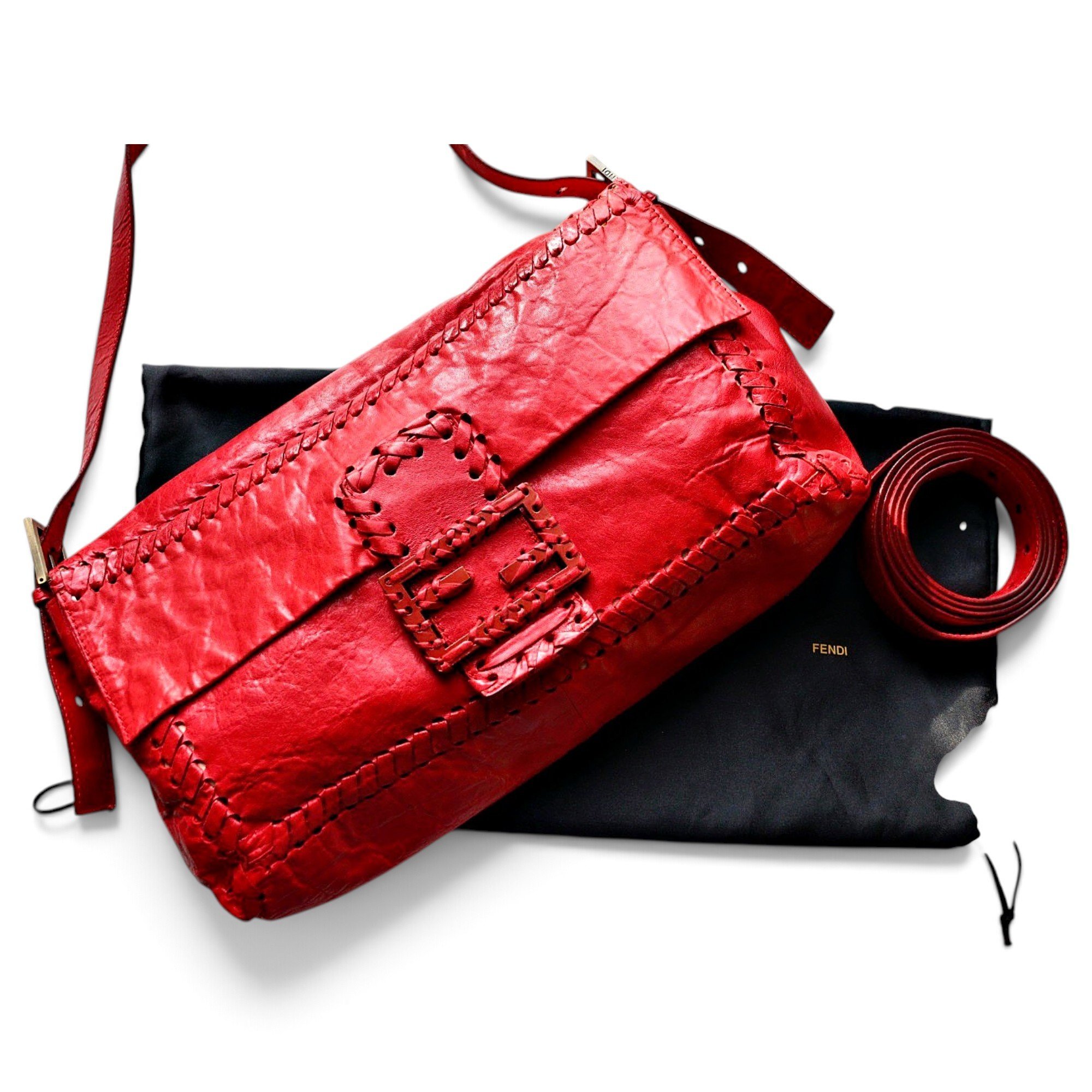 Baguette leather handbag
