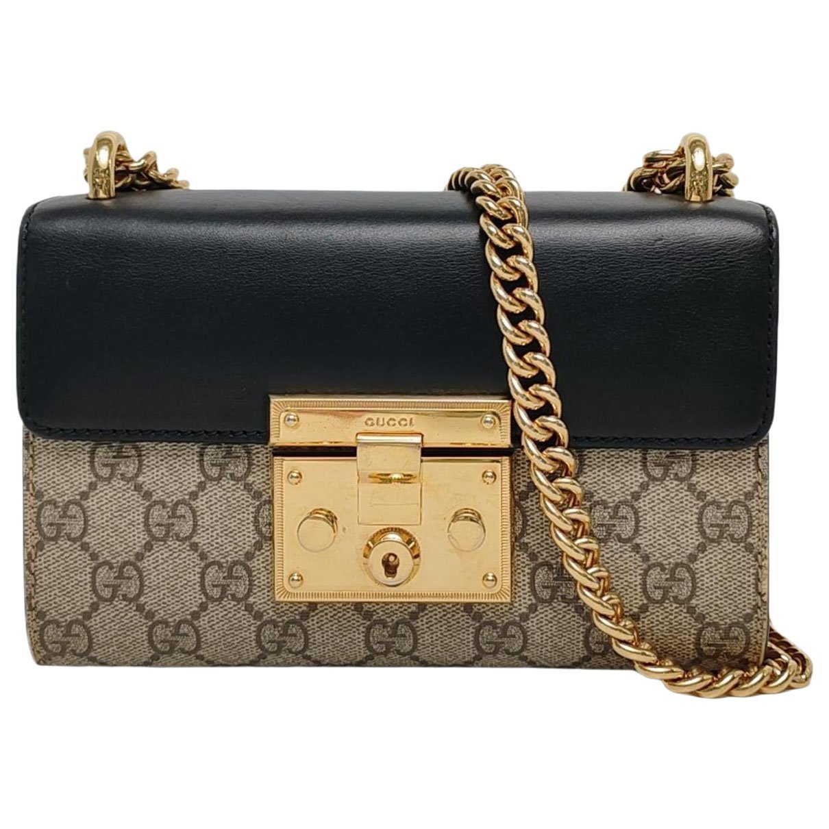 Padlock leather crossbody bag