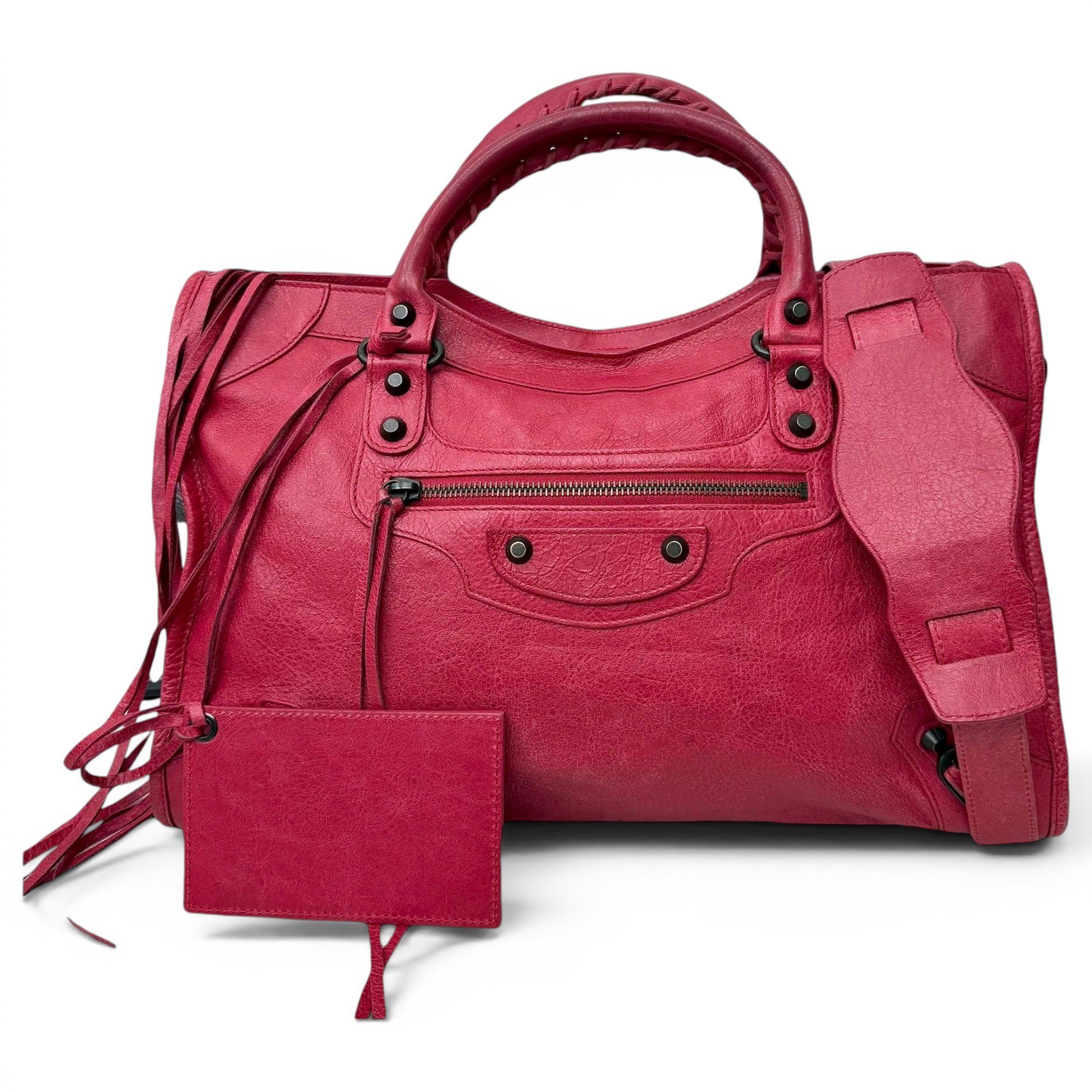 City leather handbag
