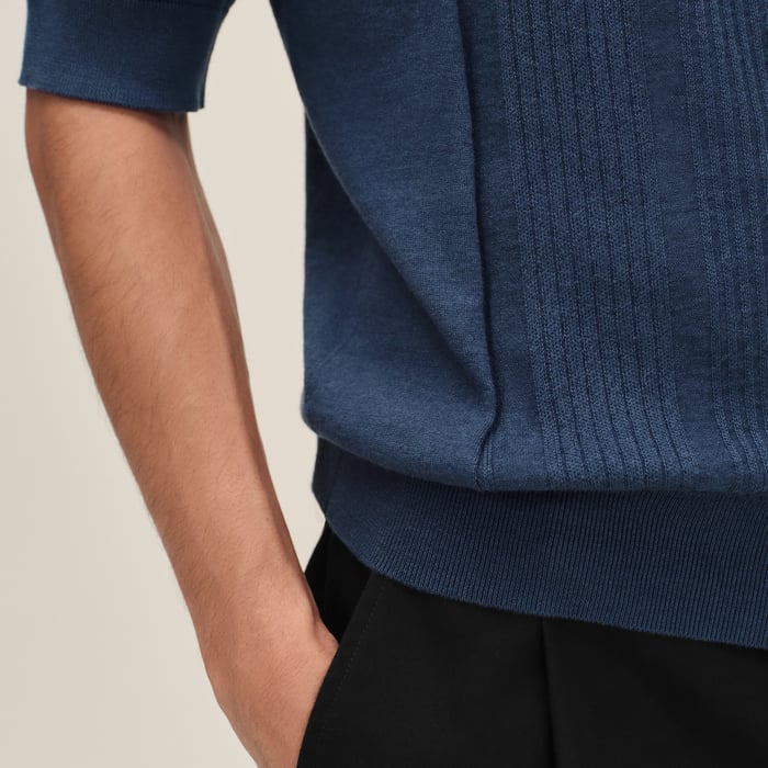 Indigo "H Vibration" Crewneck Sweater