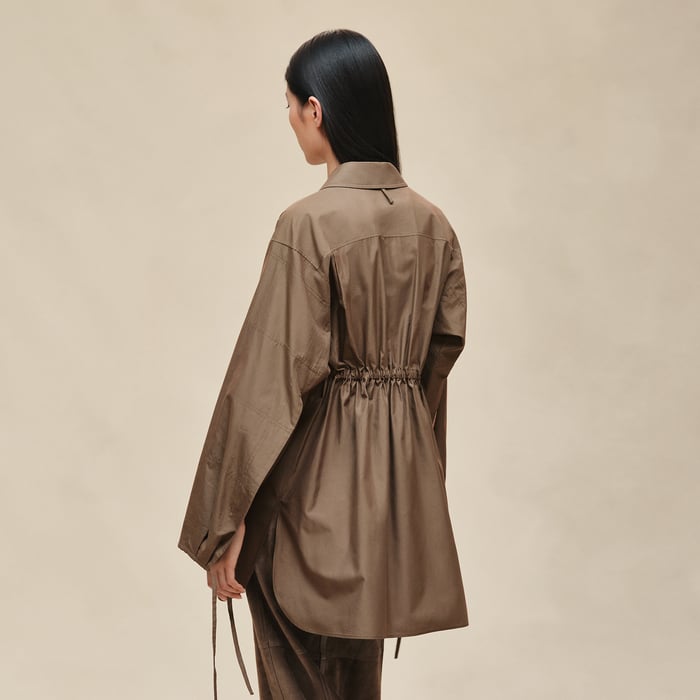 Marron Muschio Drawstring Shirt