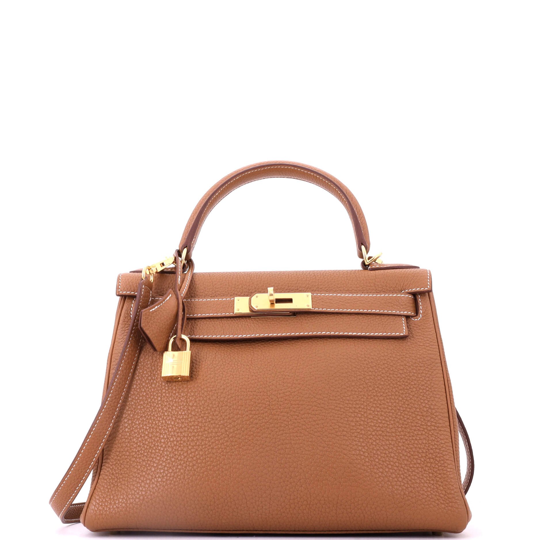 Kelly Handbag Gold Togo with Gold Hardware 28
