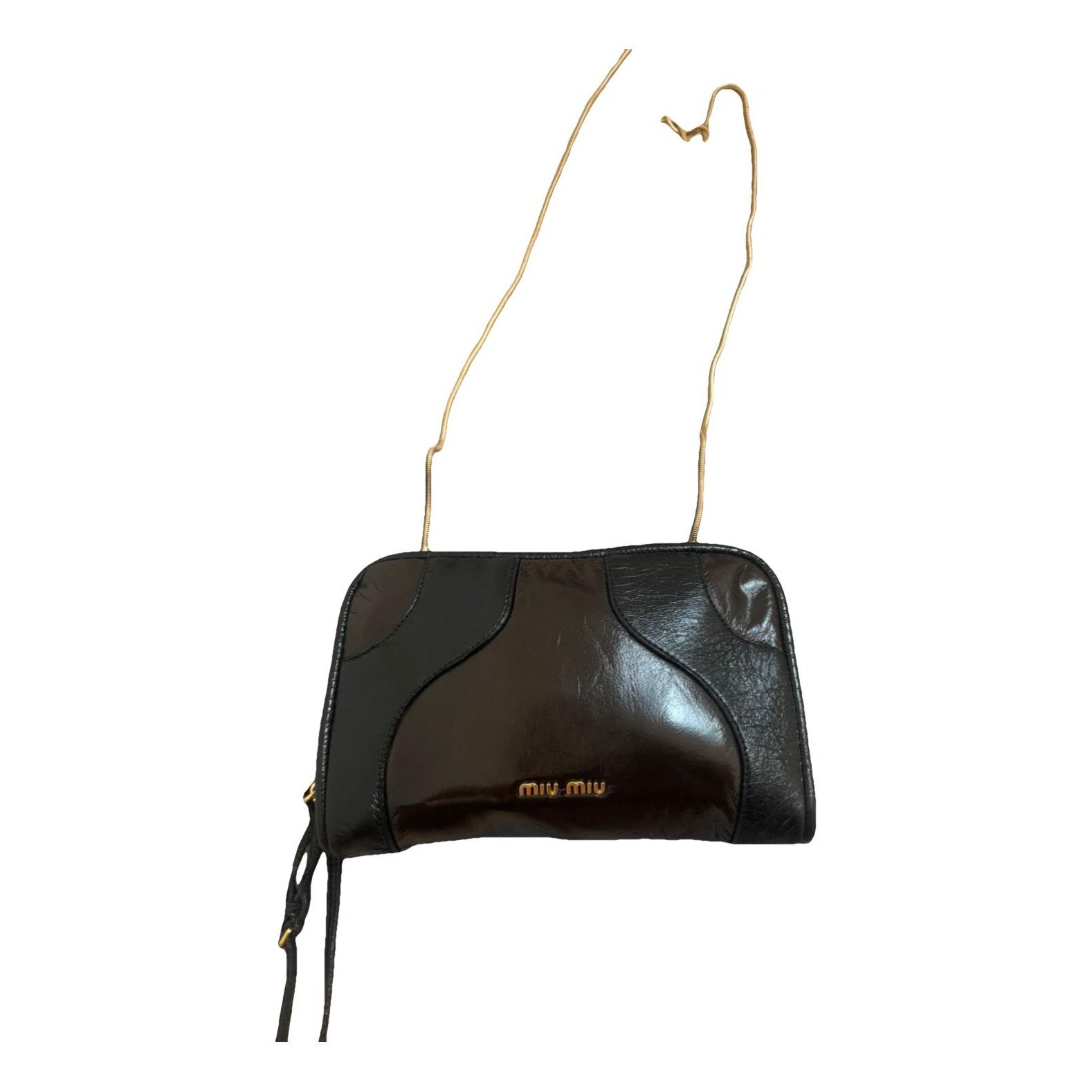 Patent leather clutch bag