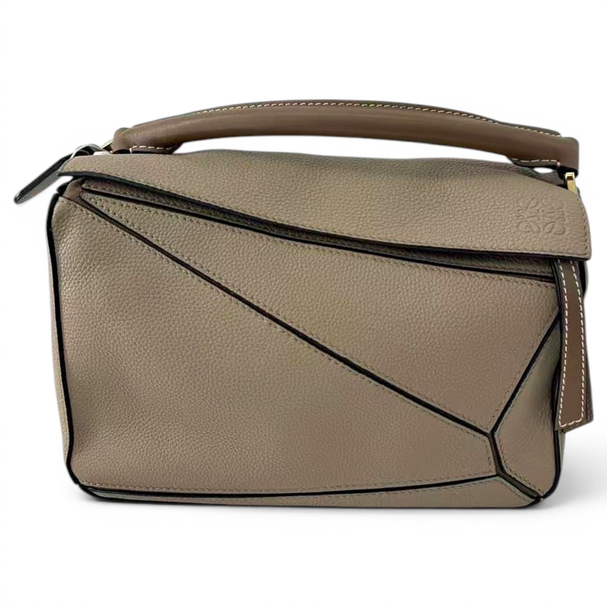 Puzzle leather handbag