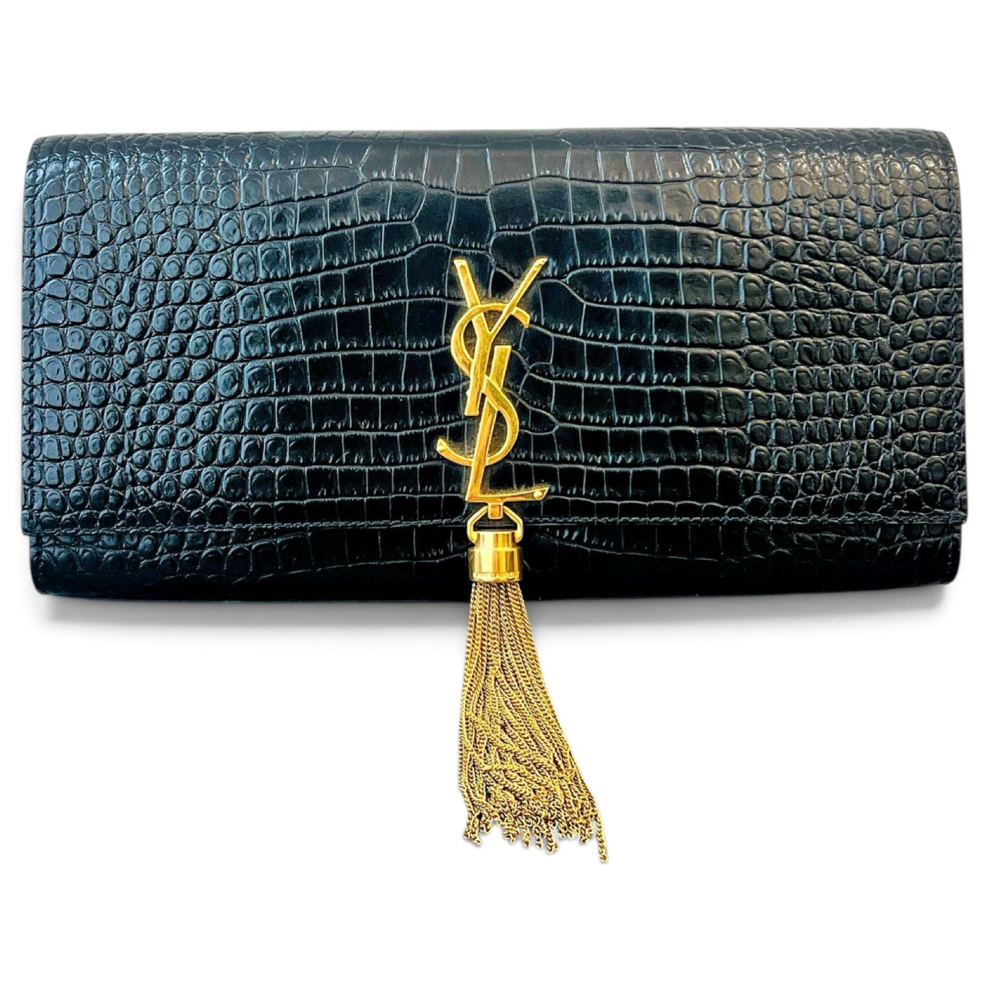 Leather clutch bag