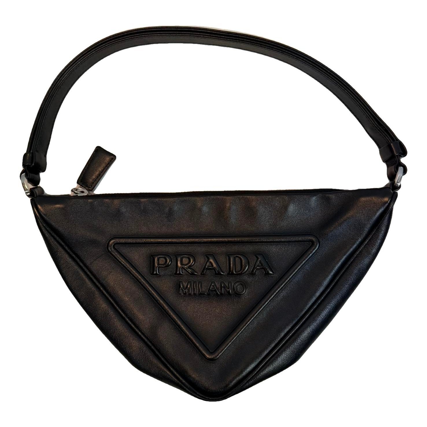 Triangle leather handbag