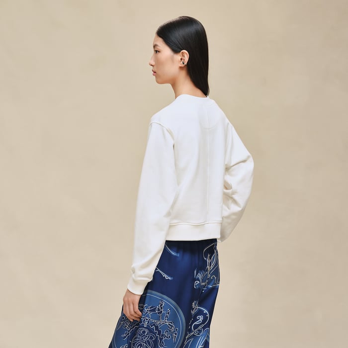 Blanc Cassé Sweatshirt With Embroidered Darts
