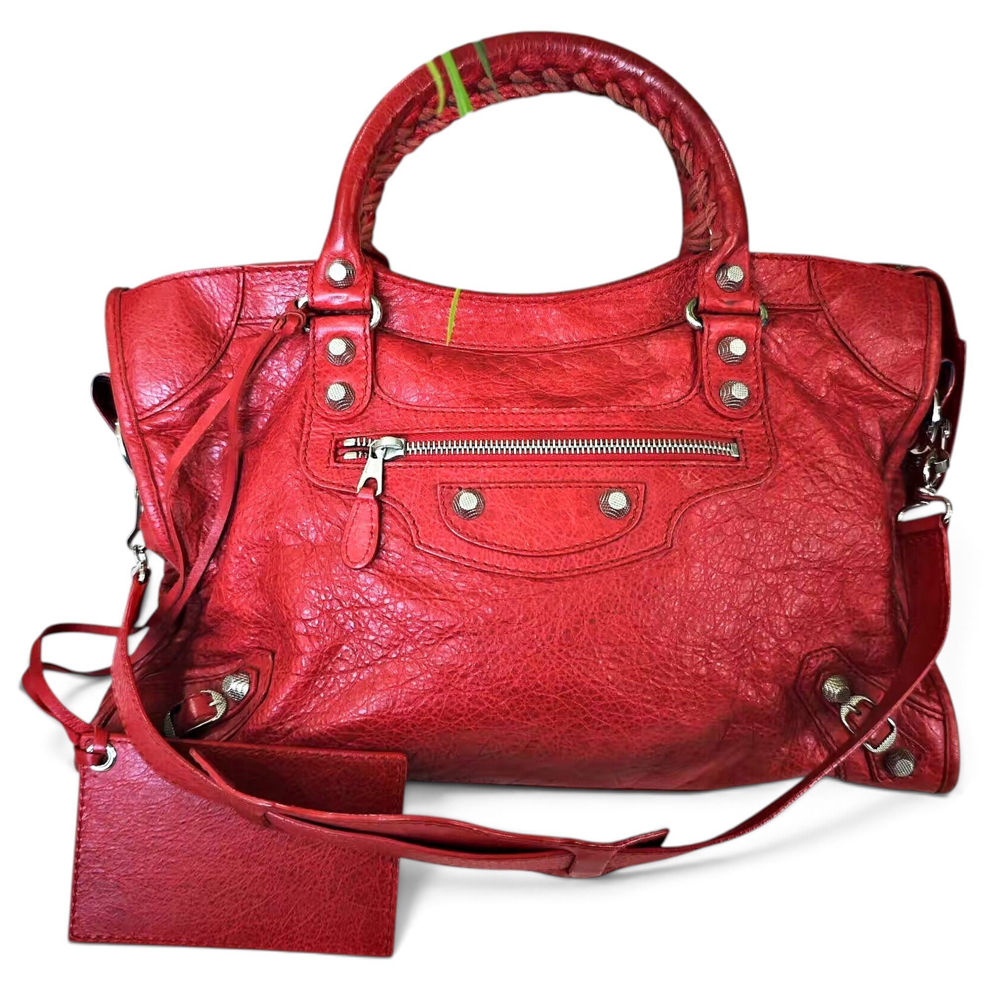 City leather handbag