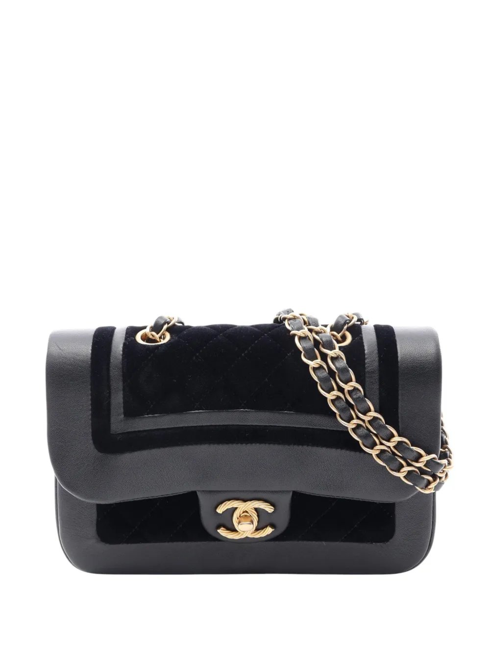2017-2018 Paris Cosmopolite Medium Velvet and Metallic Lambskin Flap shoulder bag