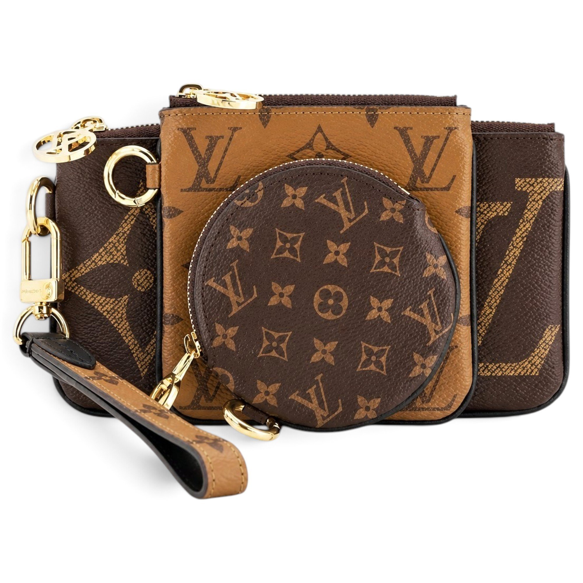 Trio pouch leather clutch bag