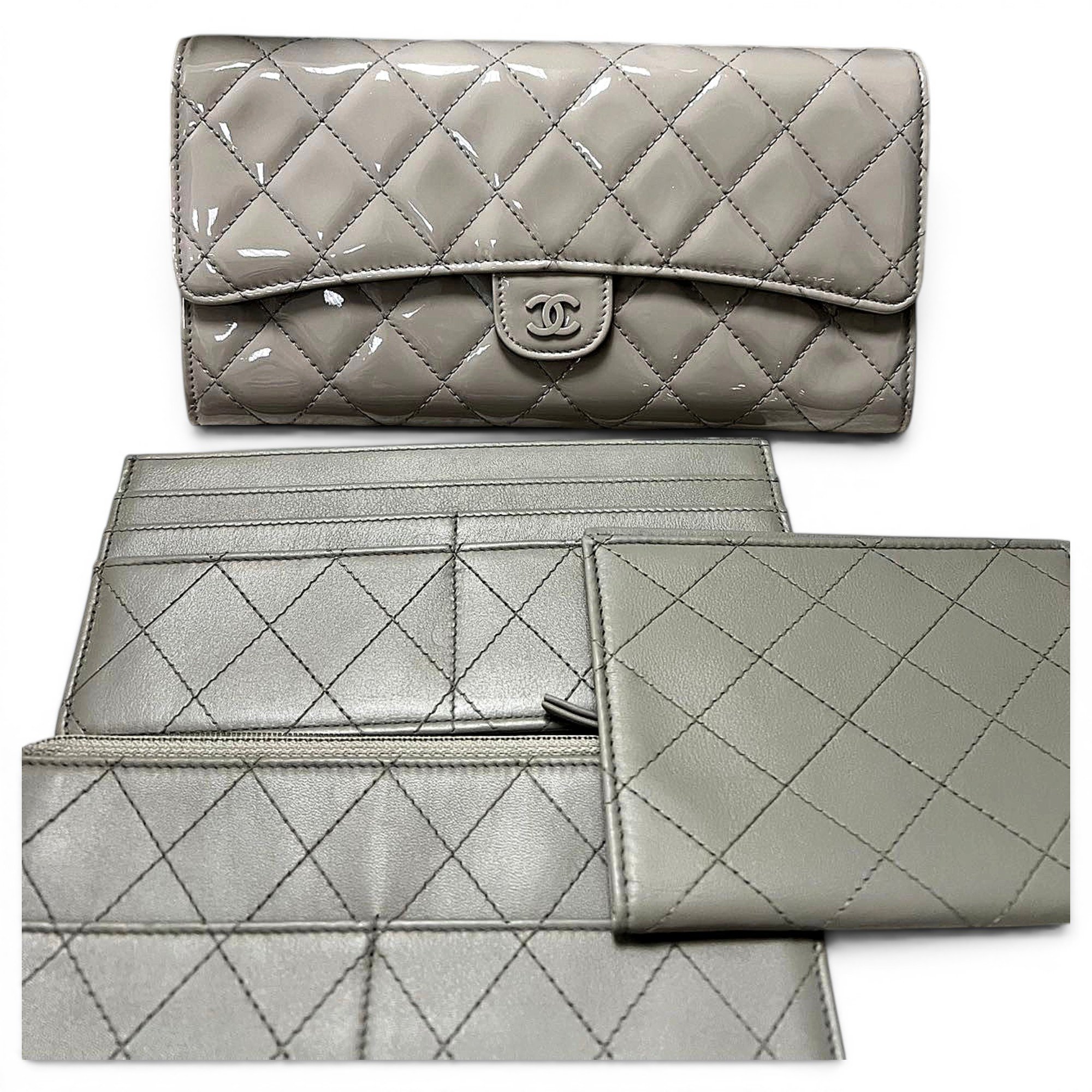 Patent leather clutch bag