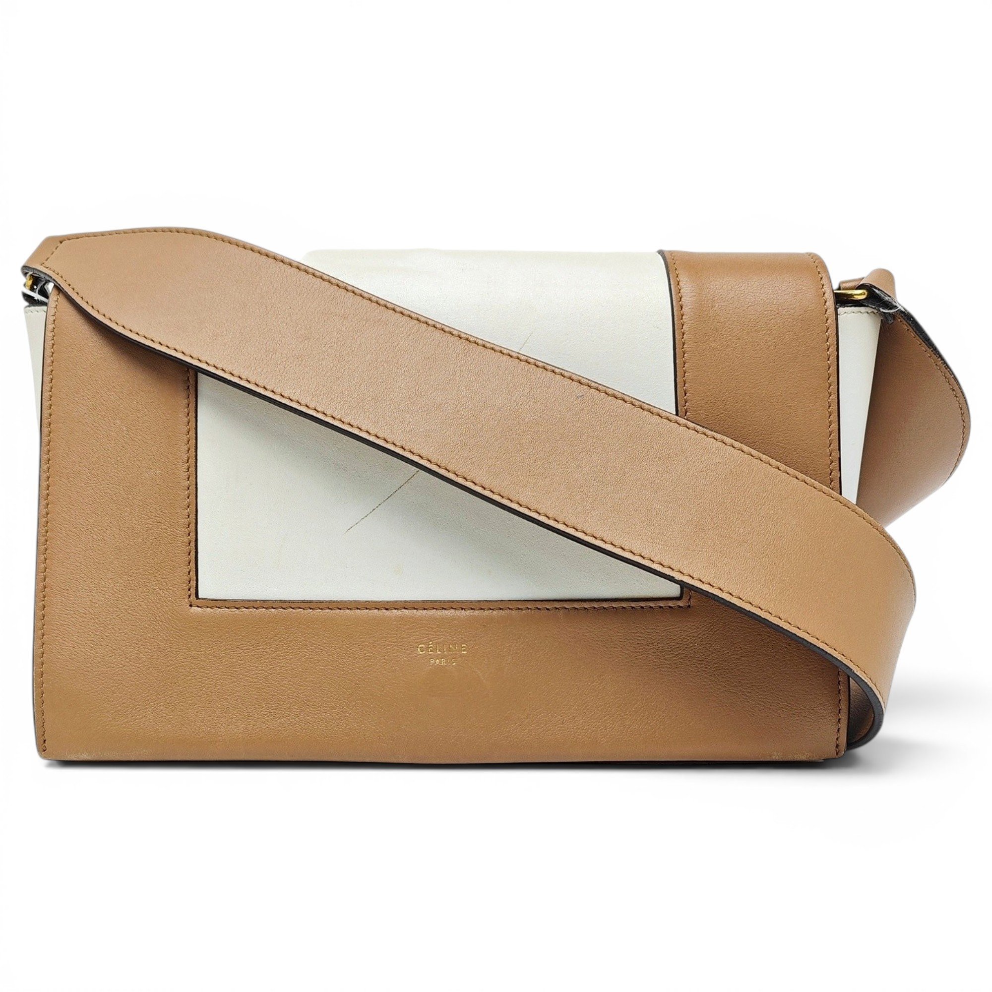 Frame leather handbag