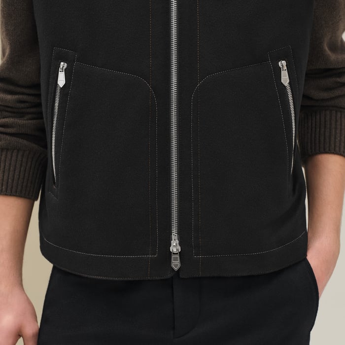 Noir Cashmere Hooded Vest