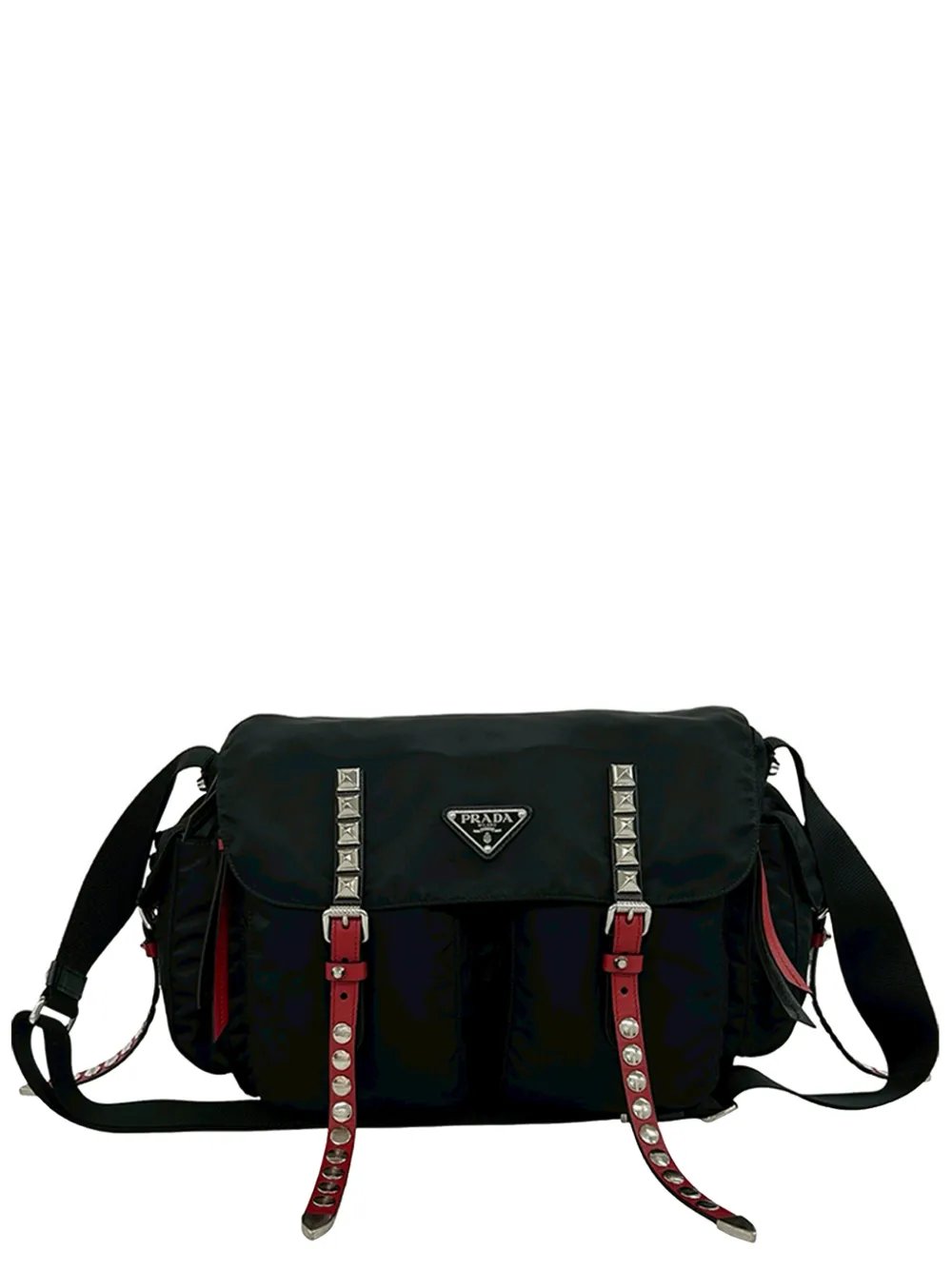 2013-2026 Tessuto Studded Double Buckle Messenger Bag crossbody bag
