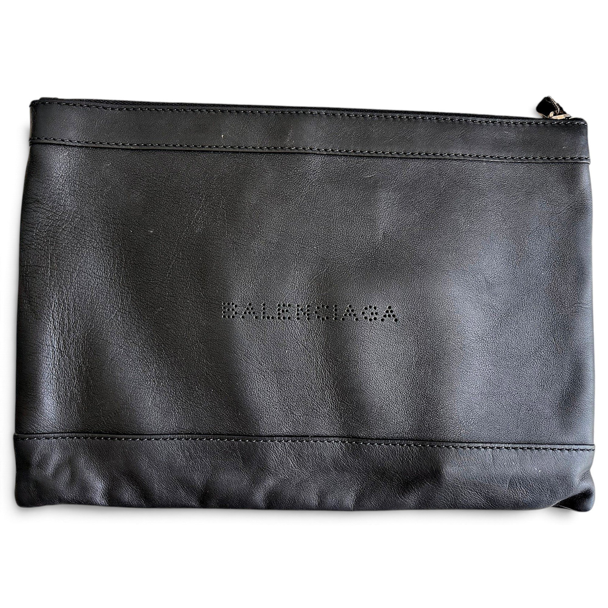 Leather clutch bag