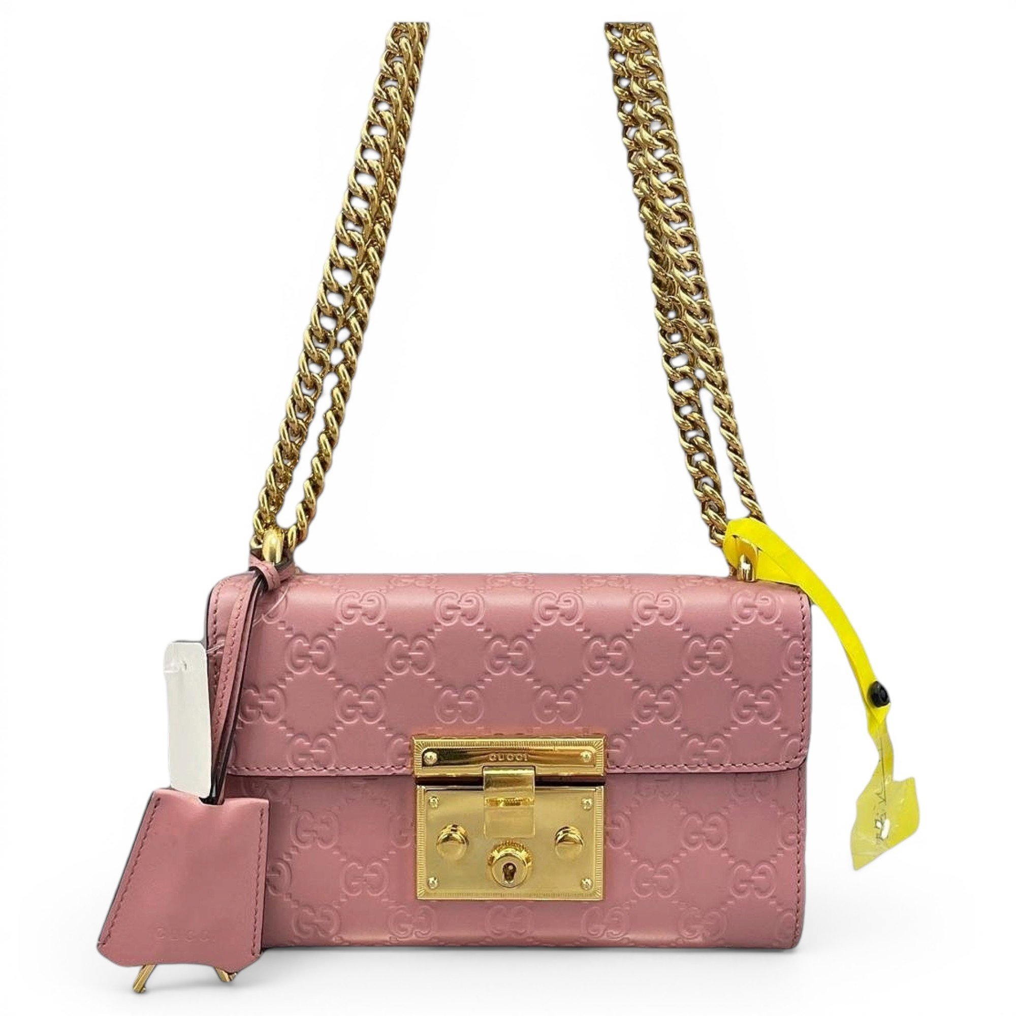 Padlock leather handbag