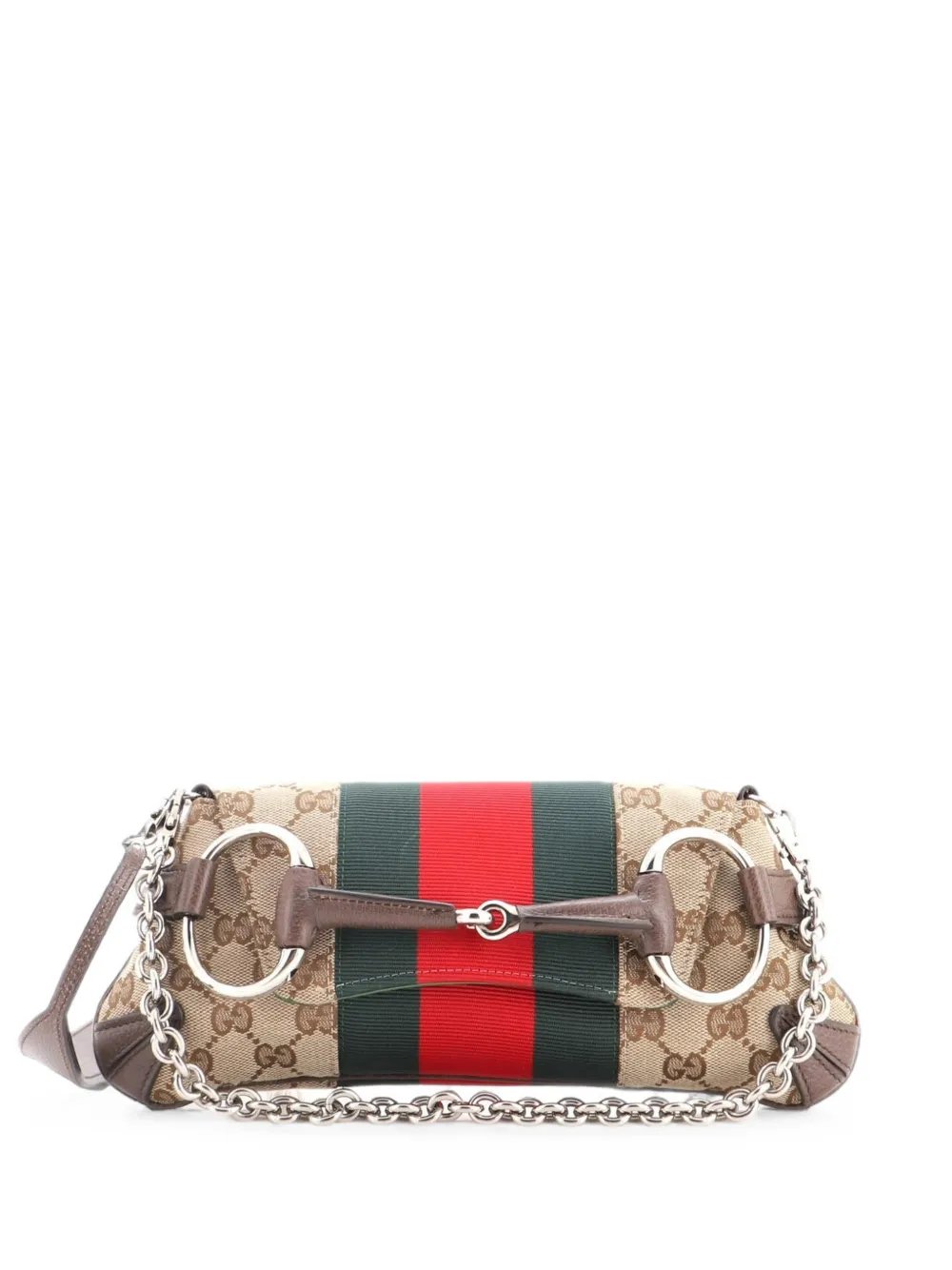 Horsebit NM Web Chain Clutch GG Canvas Small shoulder bag