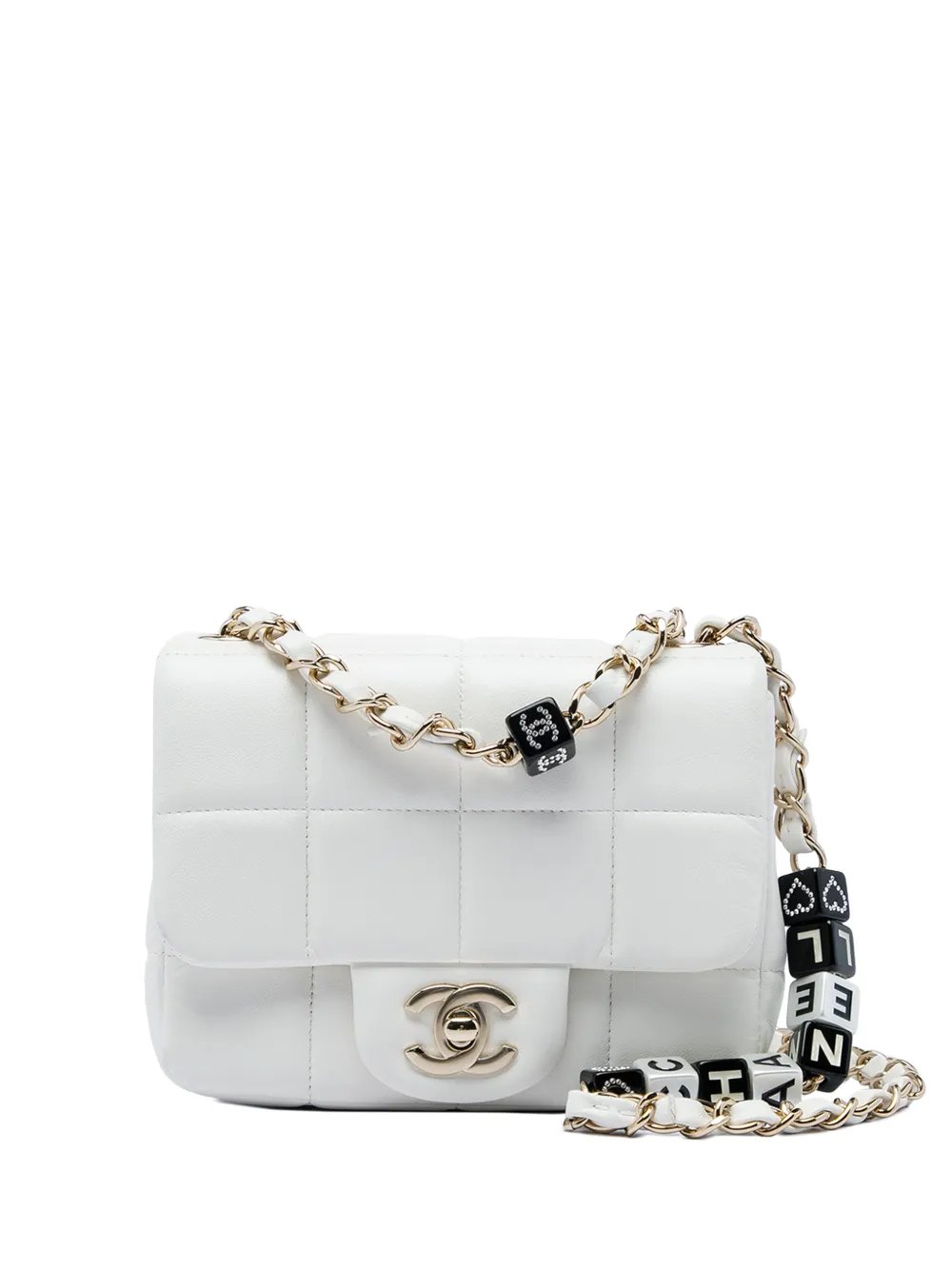 2021-2026 Mini Quilted Lambskin Resin Crystal Square Monacoco Flap crossbody bag
