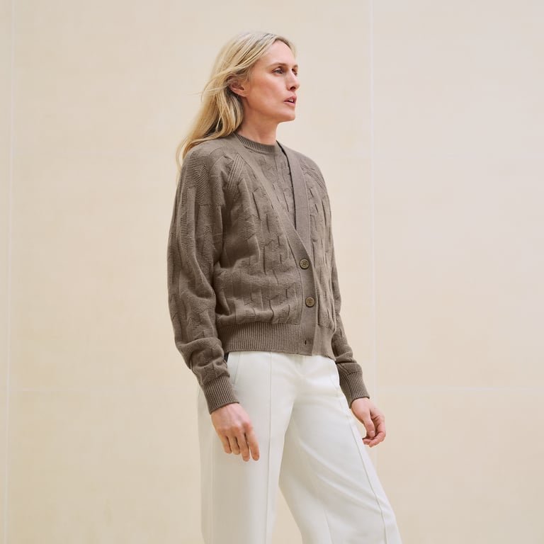 "H" long-sleeve cardigan
