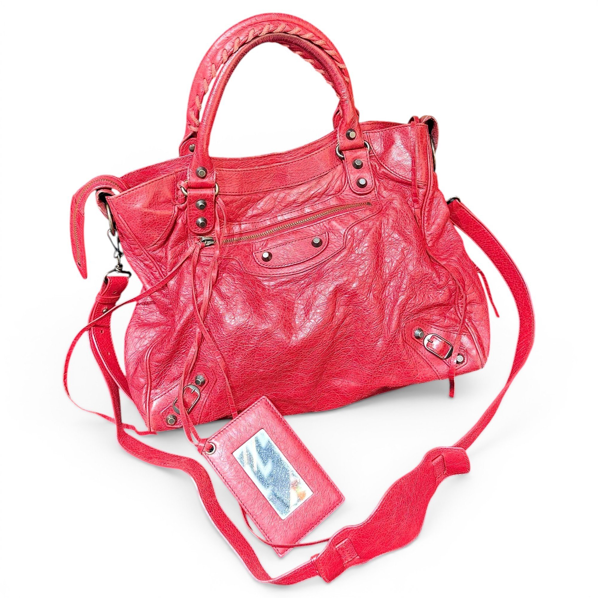 City leather handbag