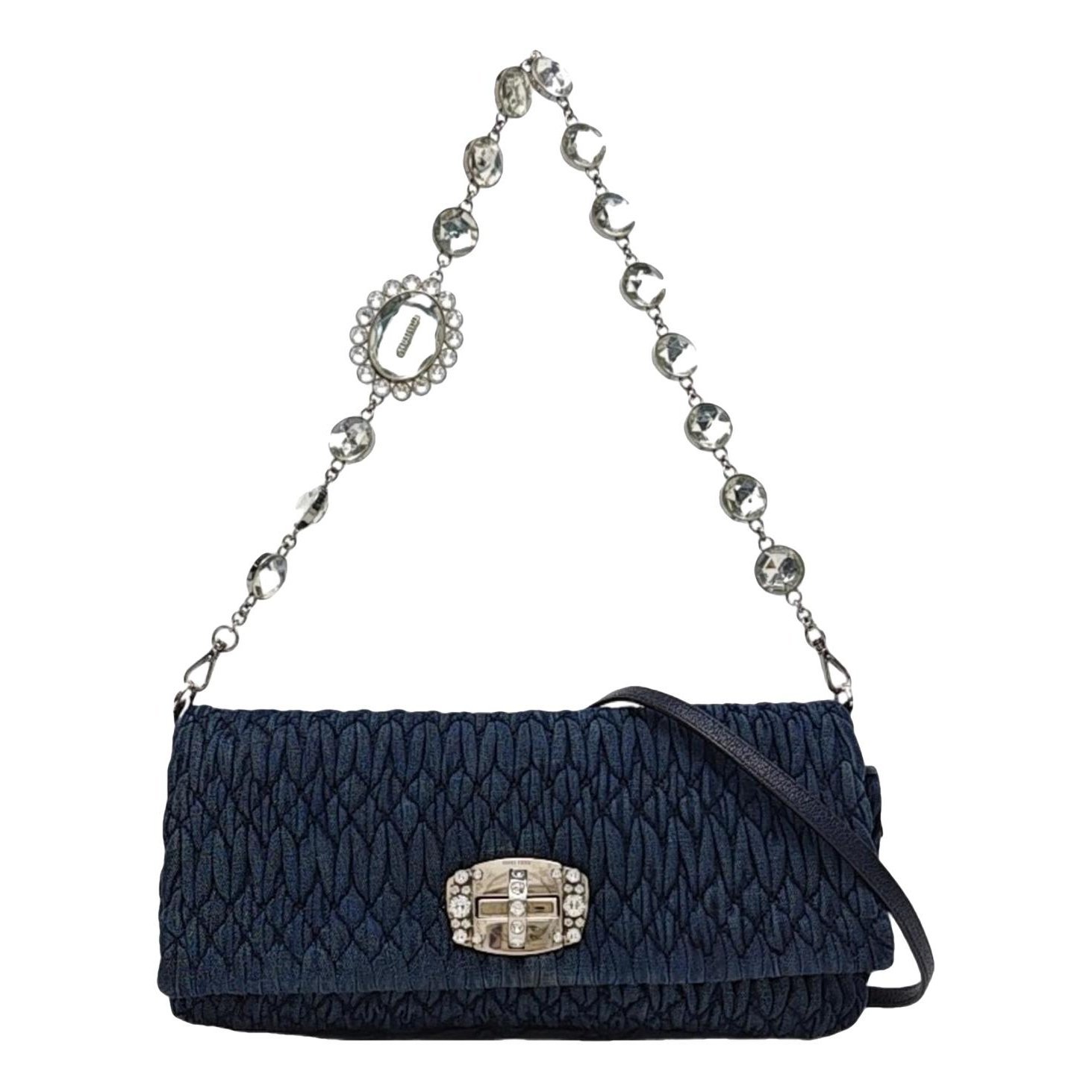 Miu Crystal cloth handbag