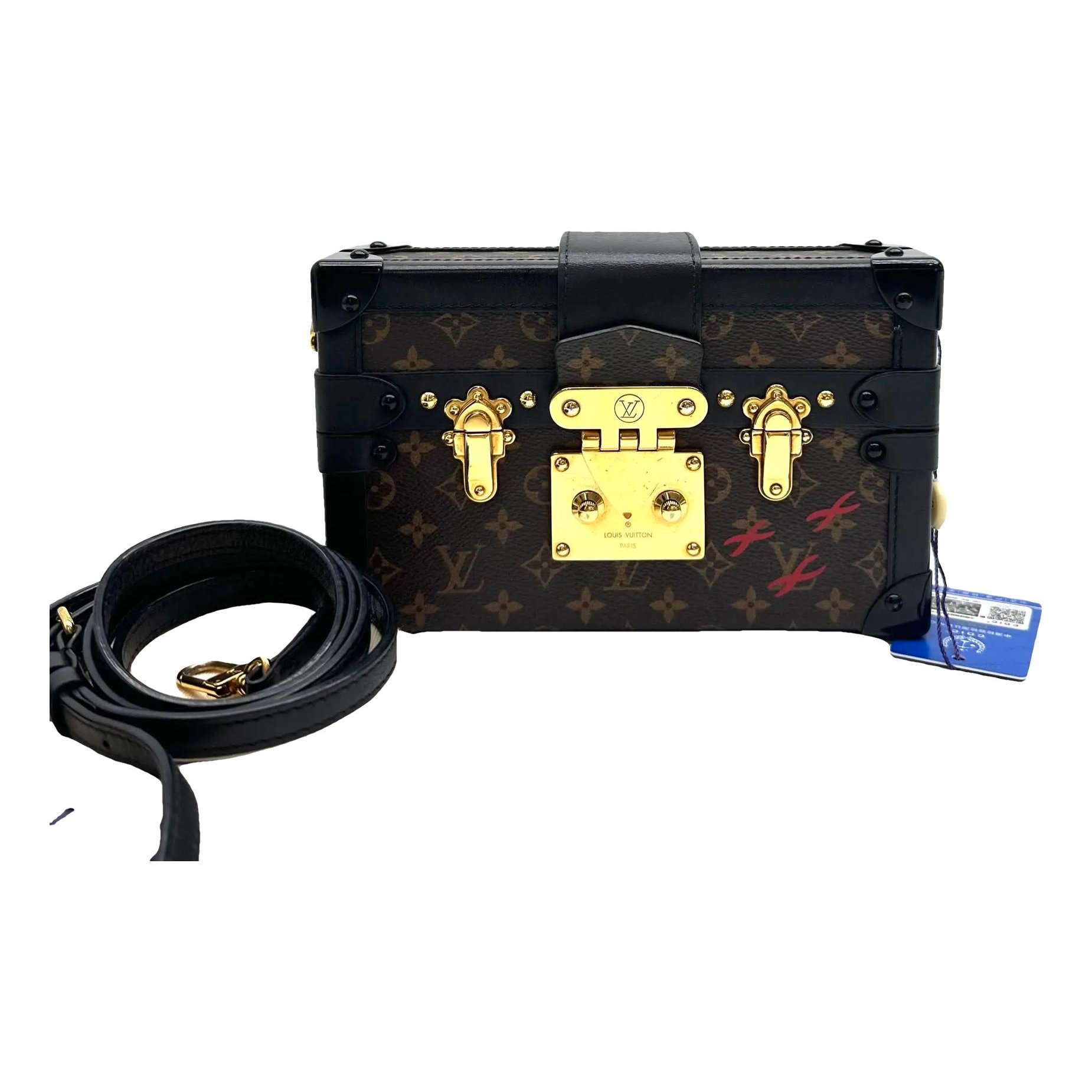 Petite Malle vinyl crossbody bag