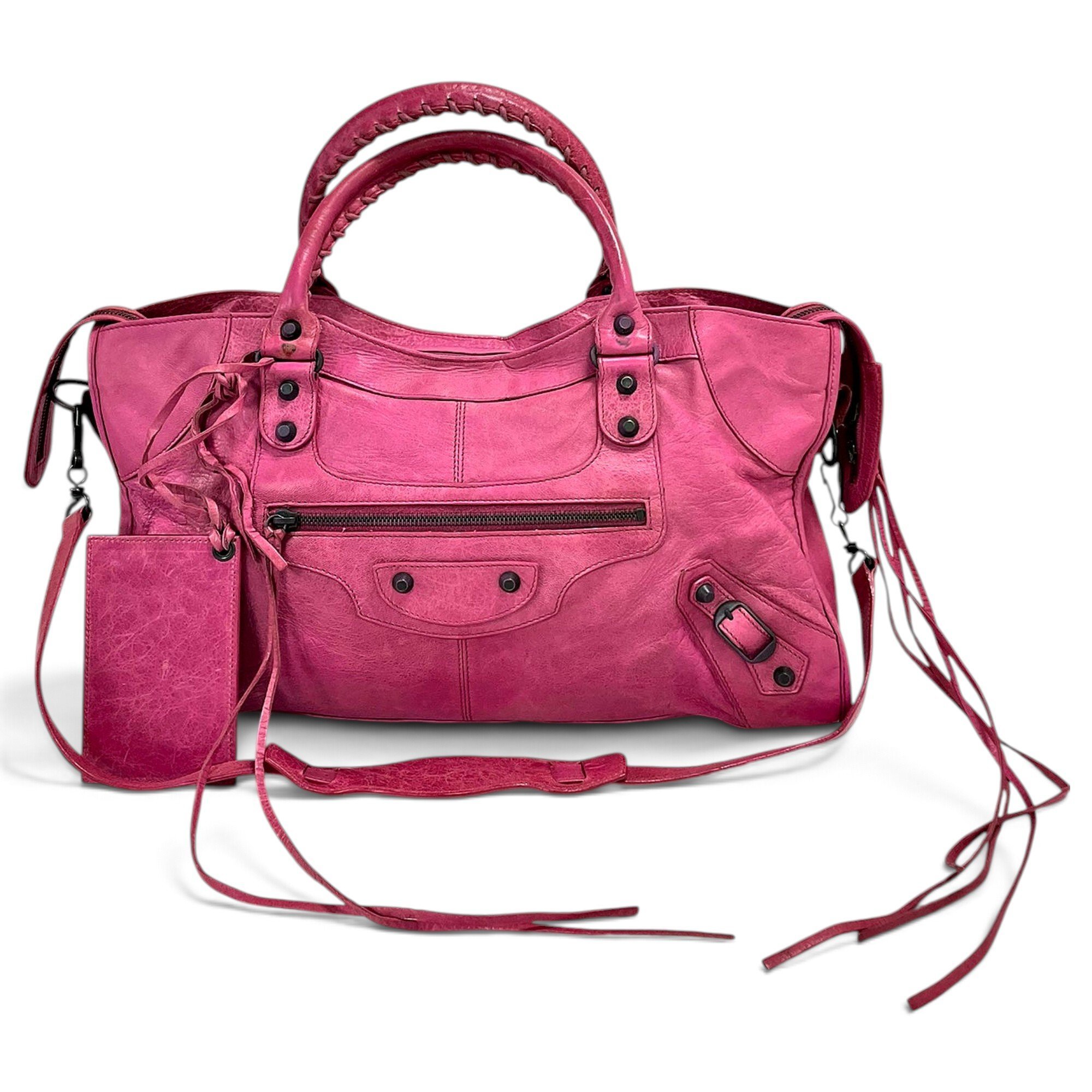 City leather handbag