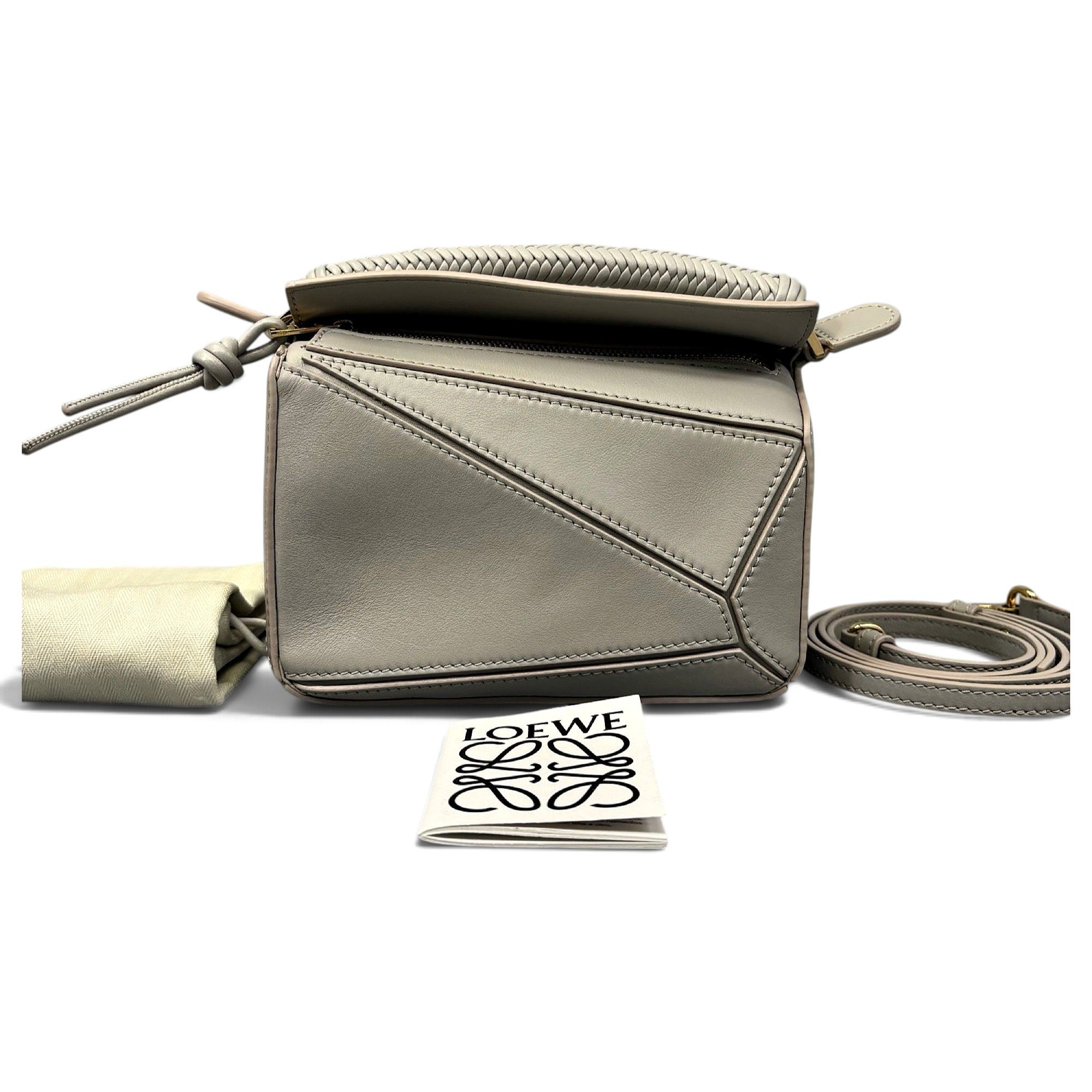 Puzzle leather crossbody bag