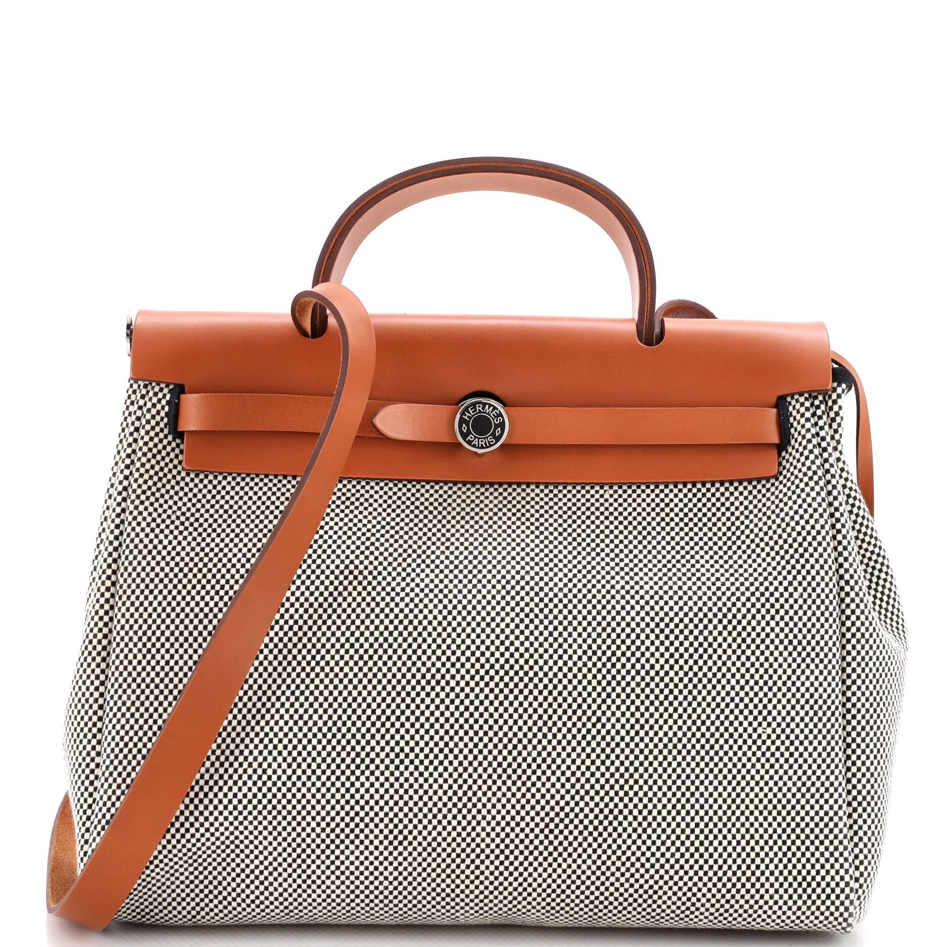 Hermes Herbag Zip Criss Viking Toile and Leather 31