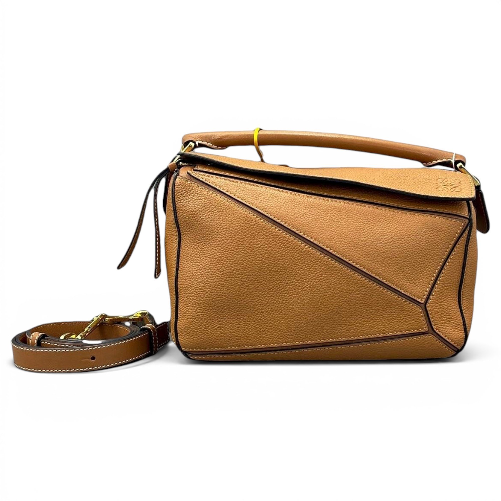 Puzzle leather handbag