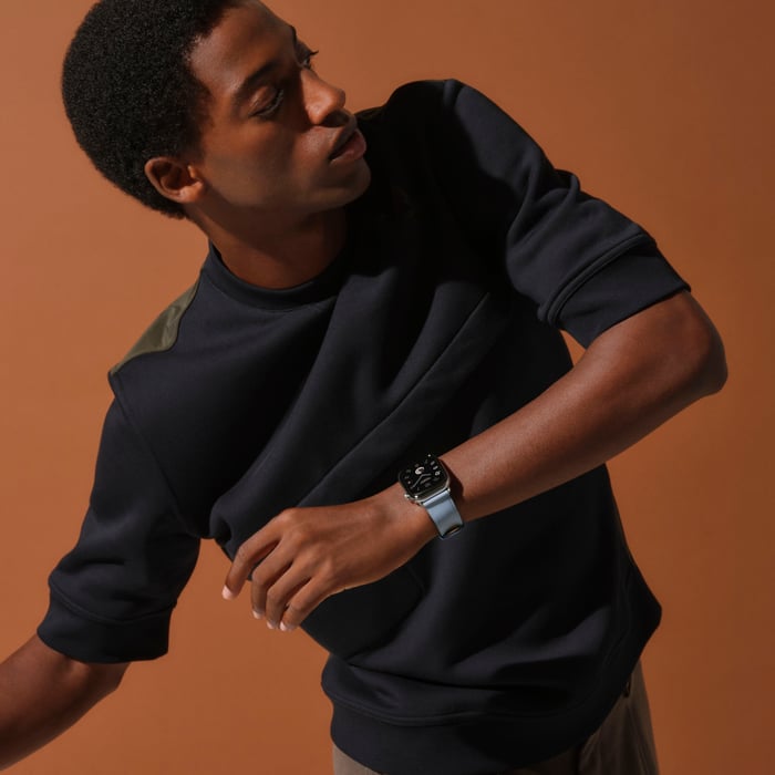 ブルー・グラシエ Apple Watch Hermès シンプルトゥール 46 MM