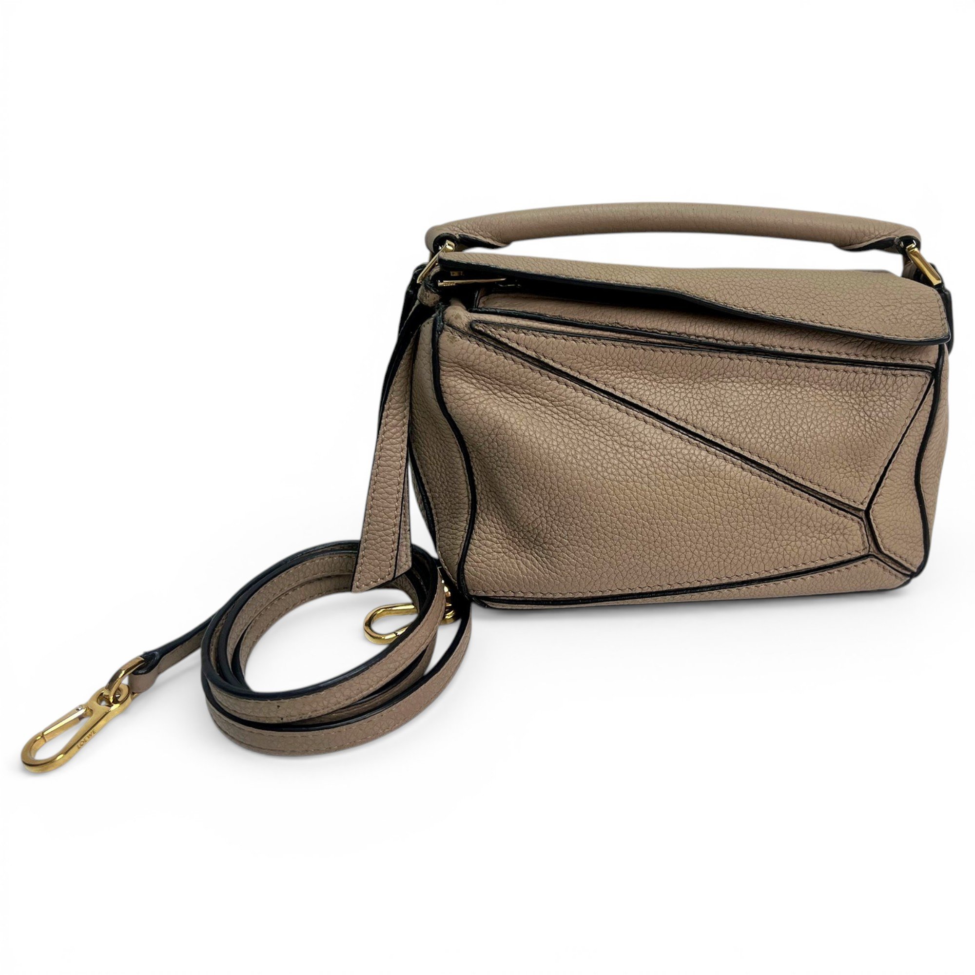 Puzzle leather handbag