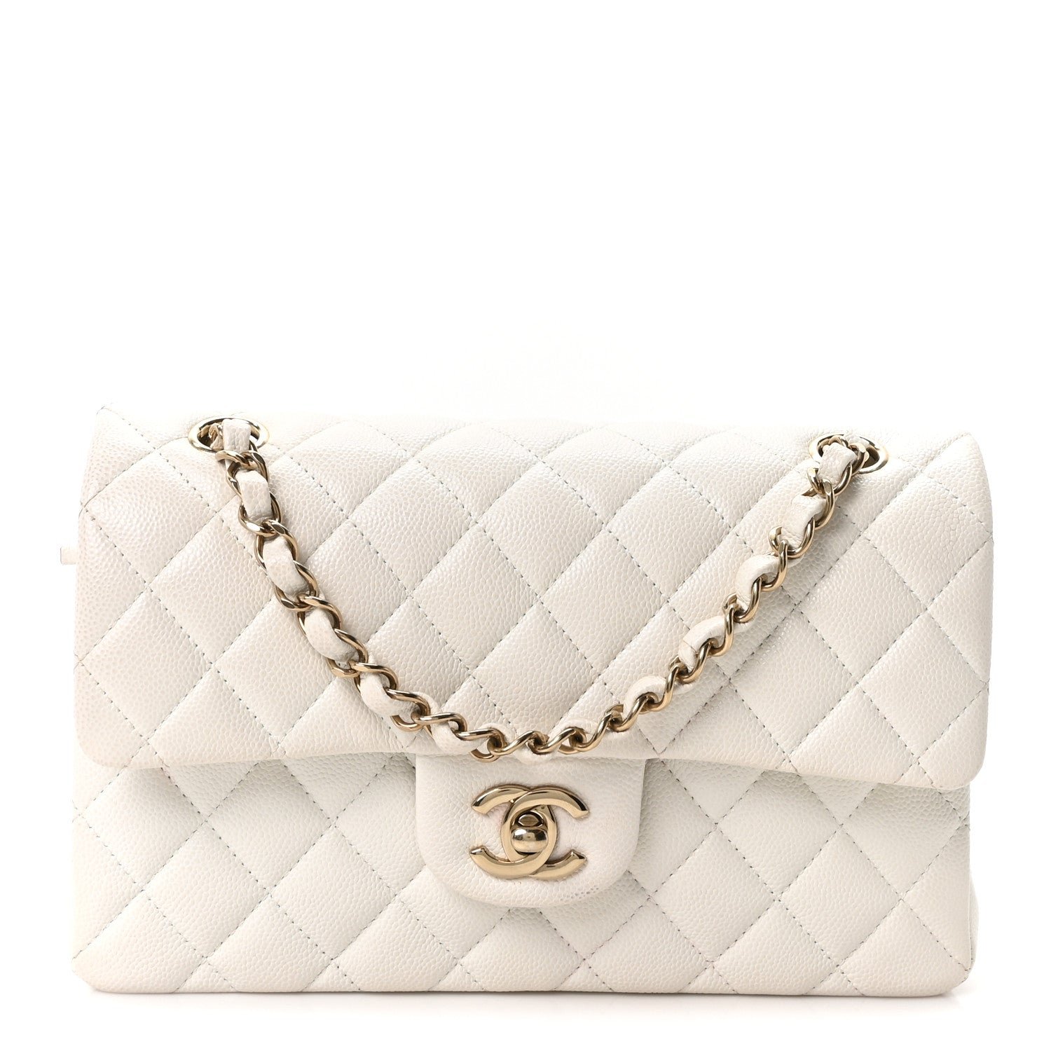 Chanel Caviar Quilted Small Double Flap White