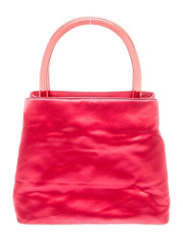 Enameled Metal Triangle Top Handle Bag