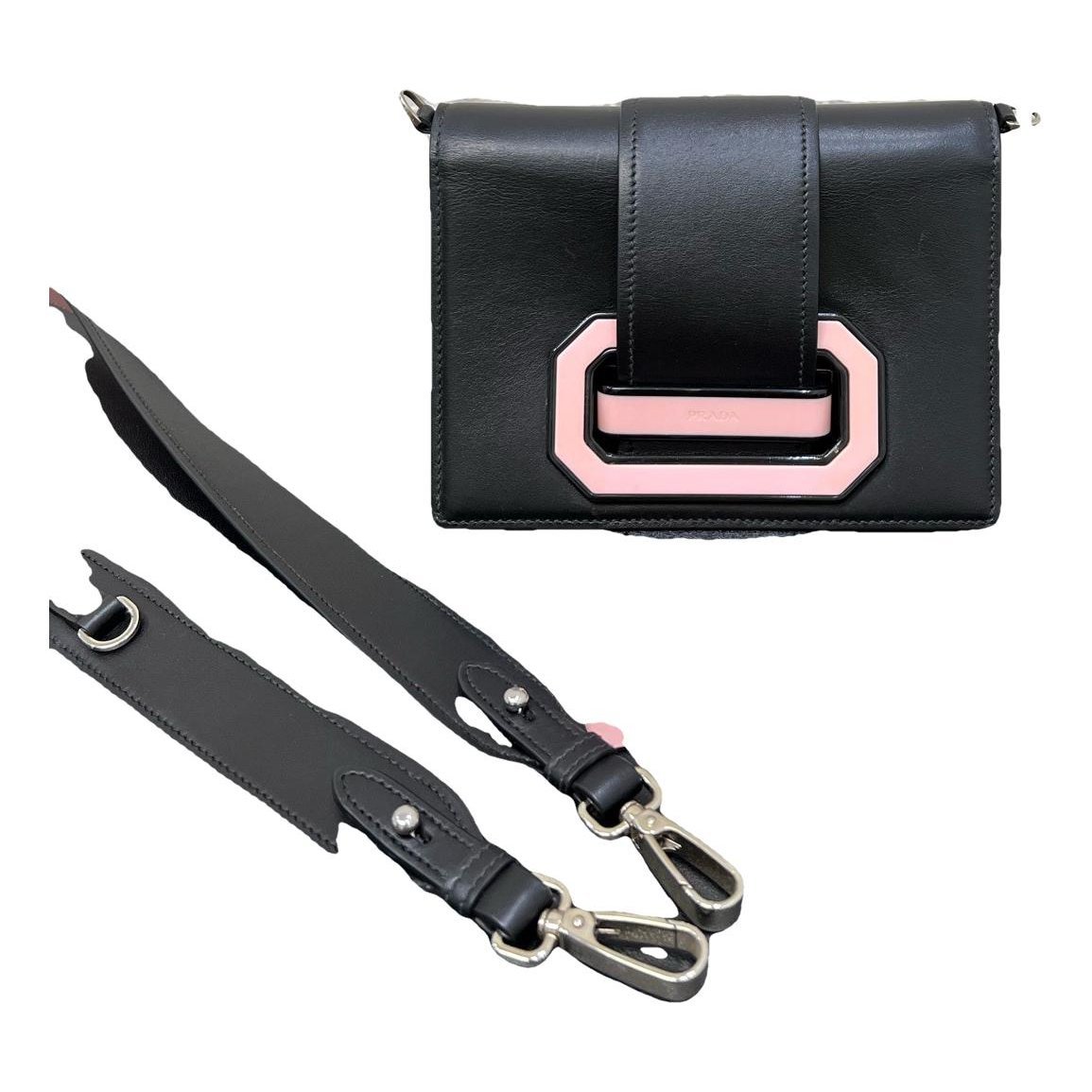 Ribbon leather handbag