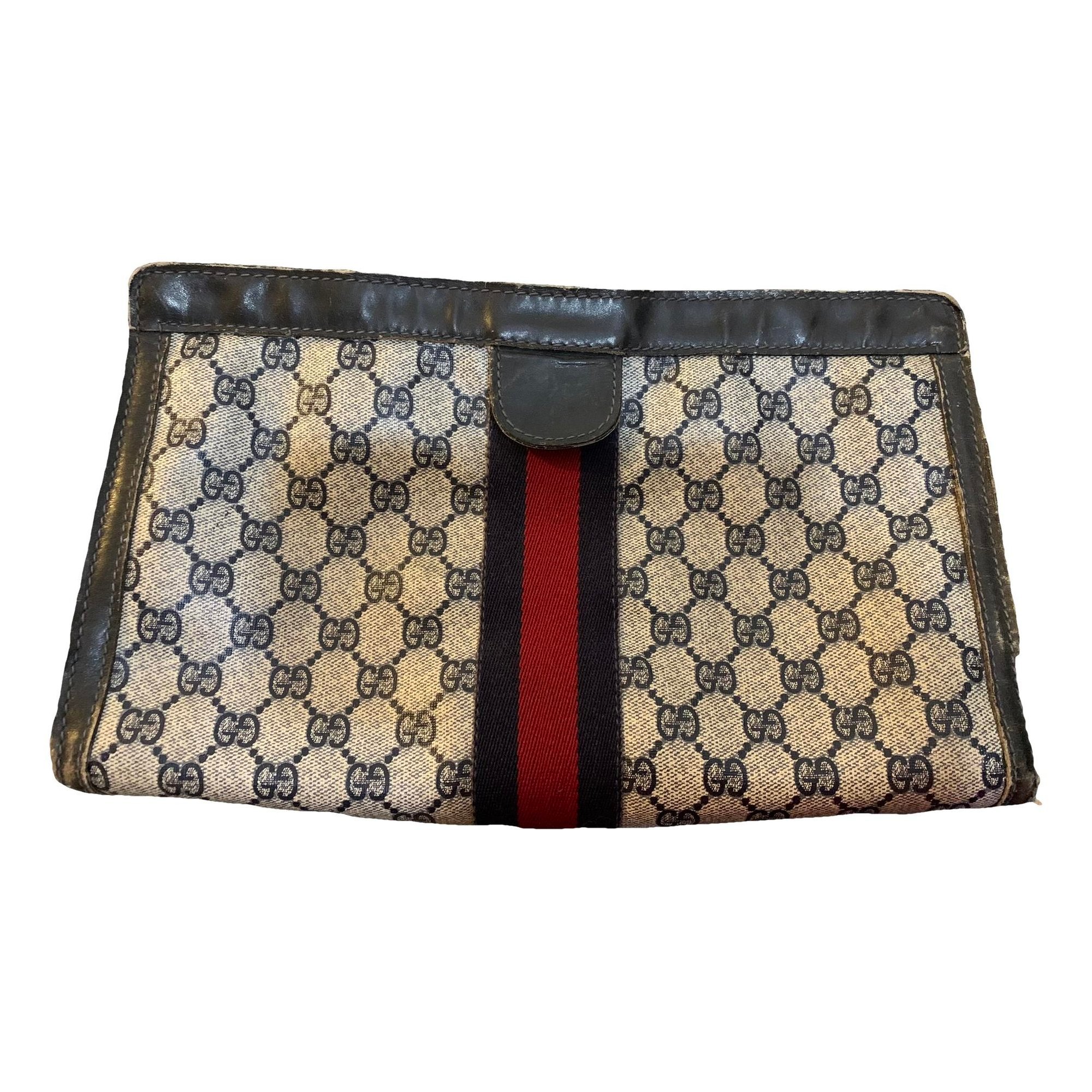 Leather clutch bag