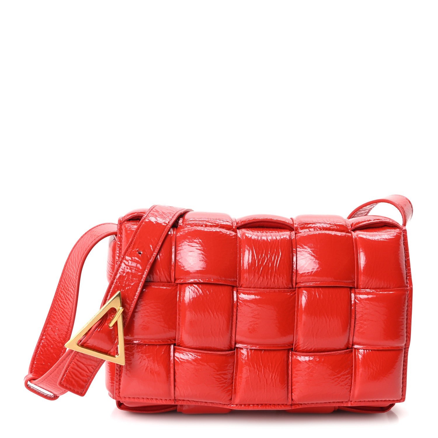 Bottega Veneta Textured Deerskin Maxi Intrecciato Padded Cassette Crossbody Bag Chili