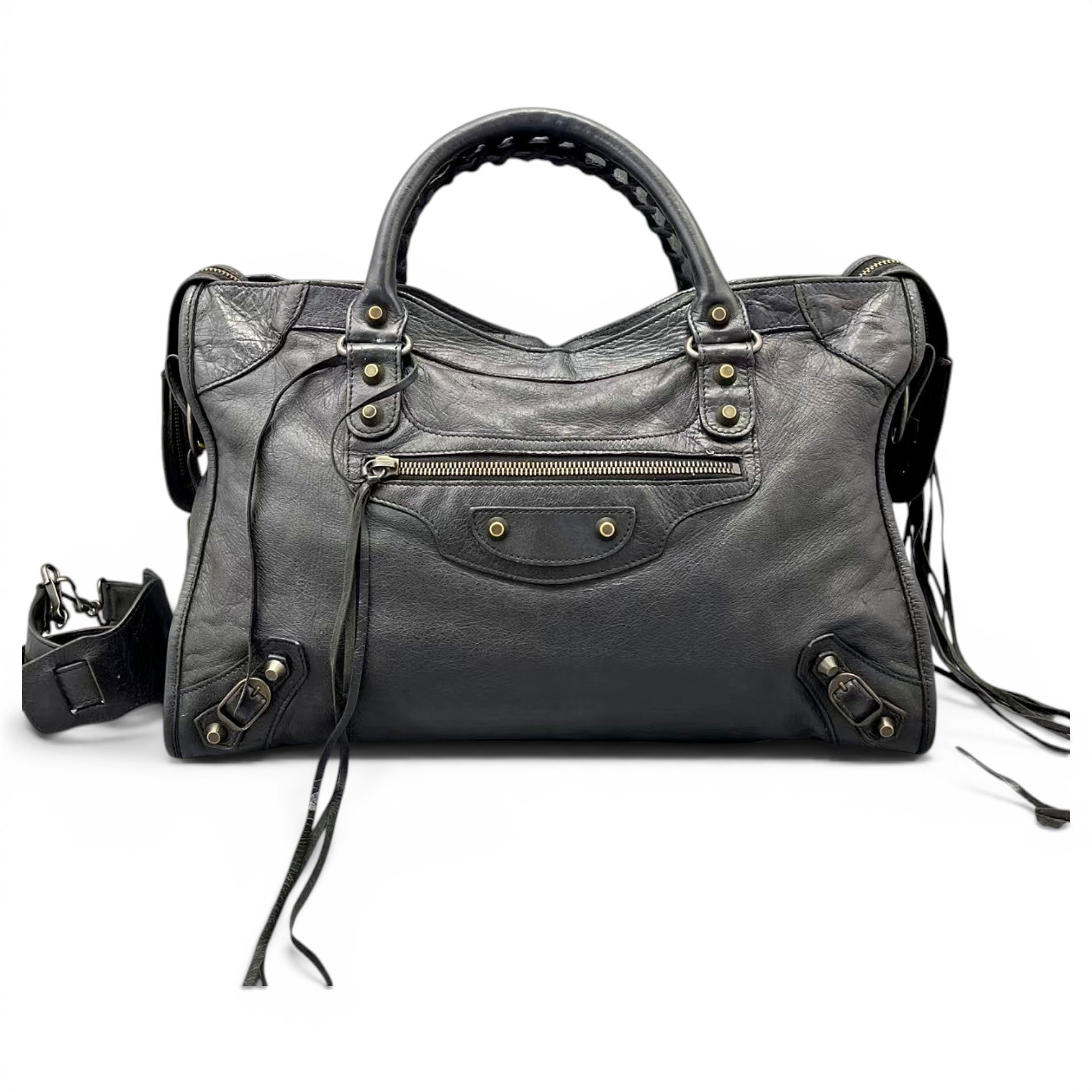 City leather handbag