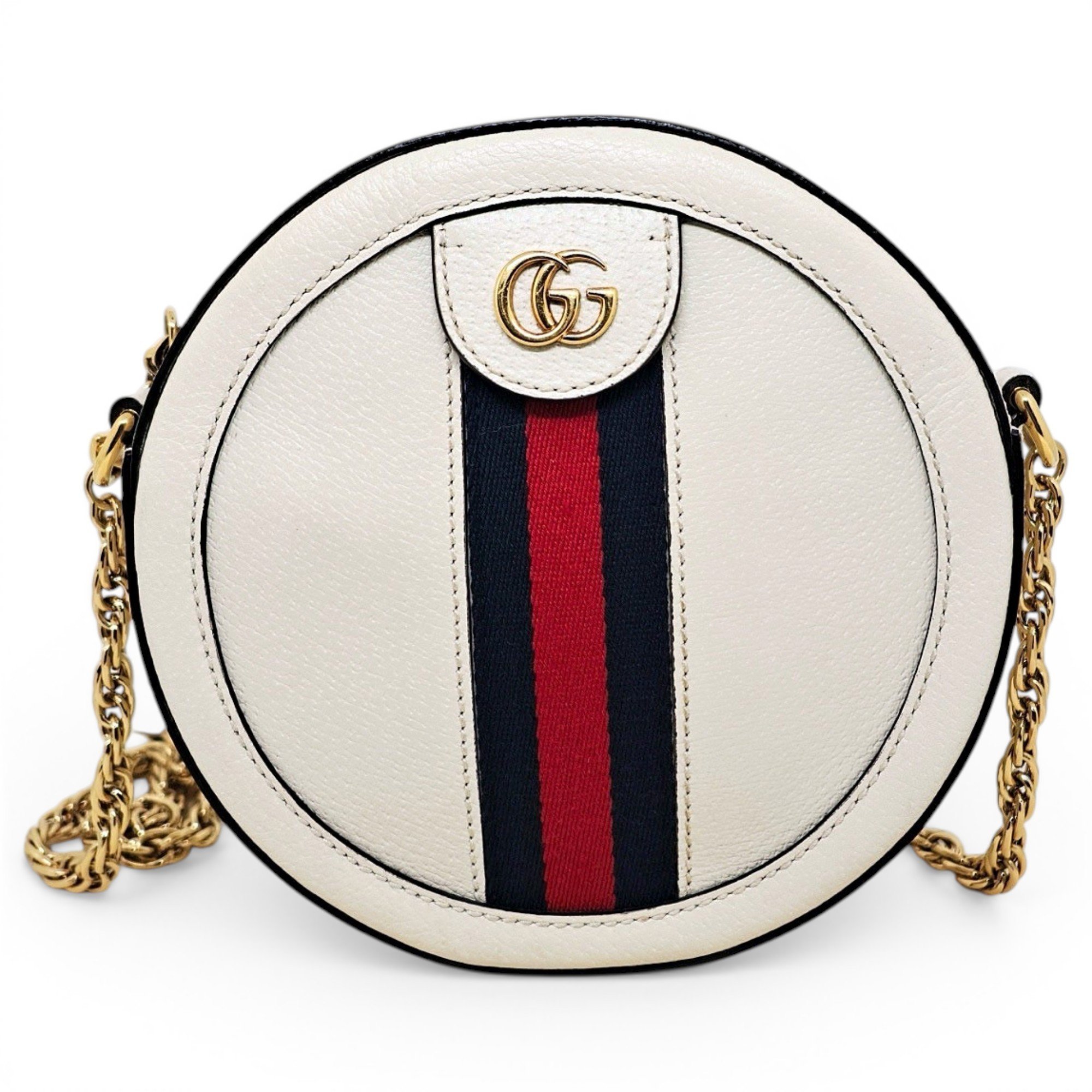 Ophidia Round leather crossbody bag
