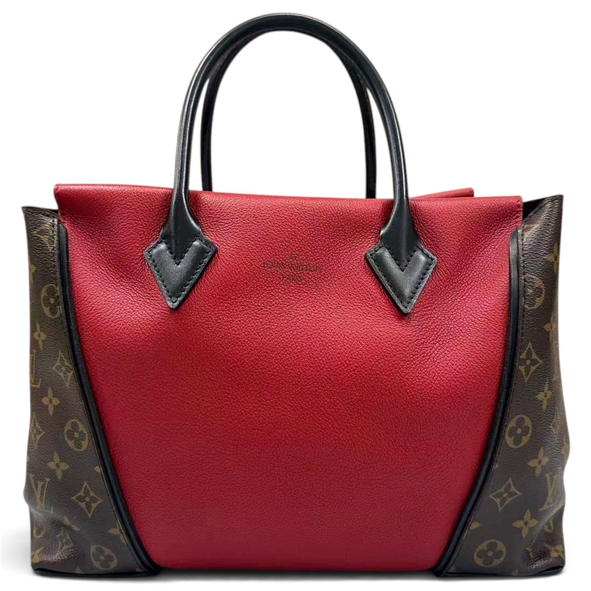 Tote V leather handbag