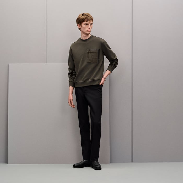 Taupe "Eperon d'Or En Perspective" Crewneck Sweater