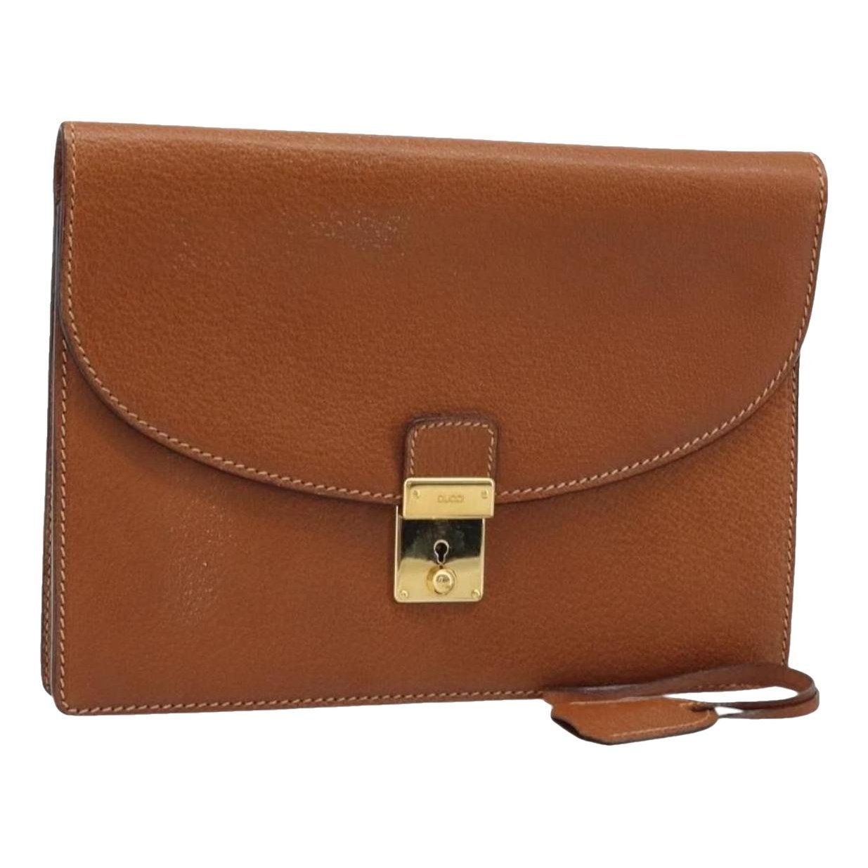Leather clutch bag