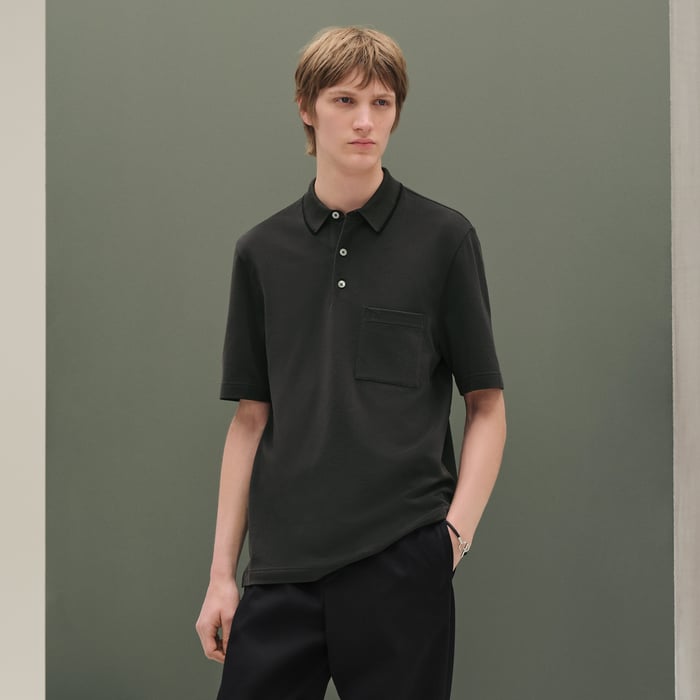 Vert Chrome "Piqures Sellier" Polo Shirt