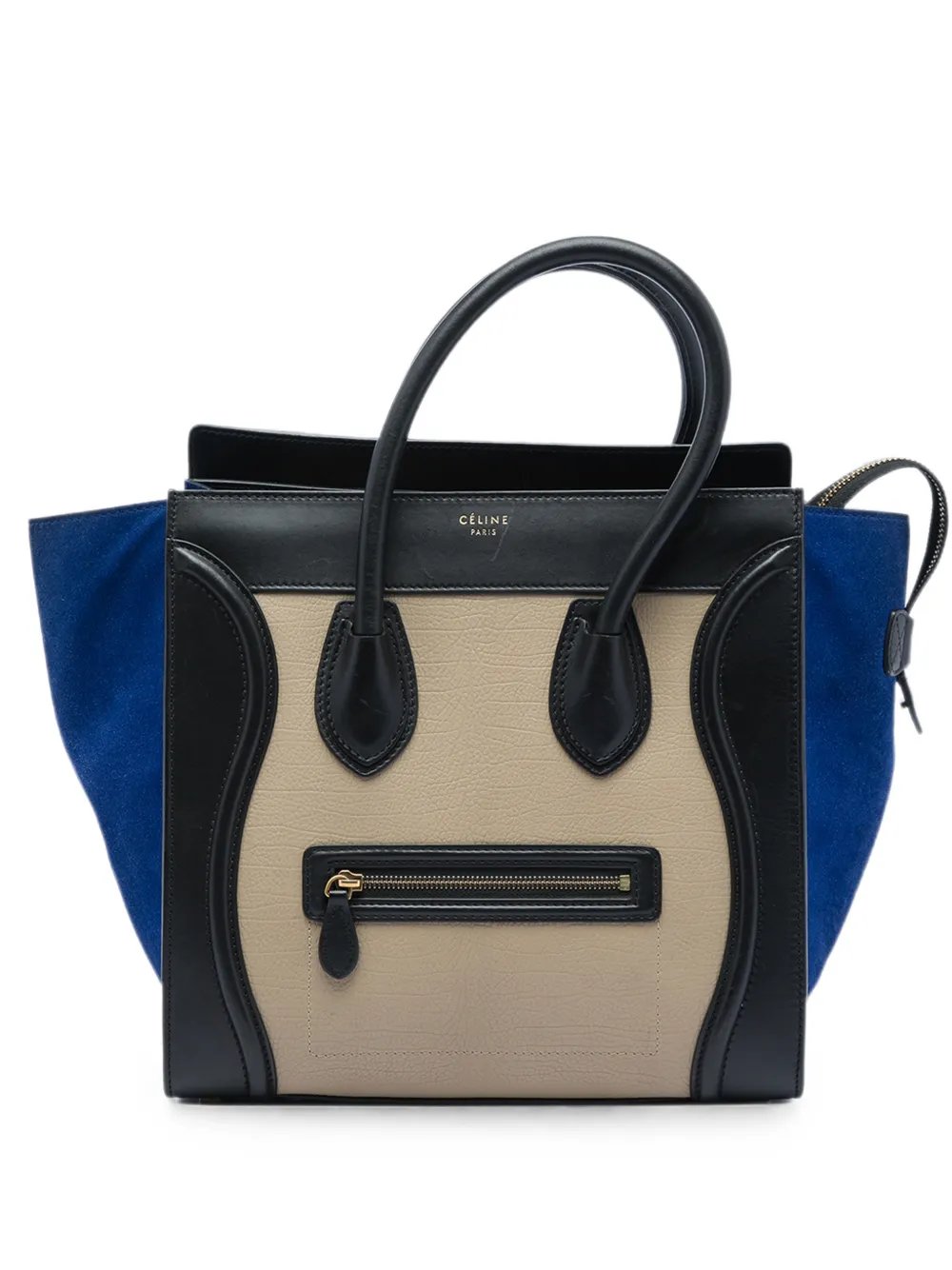 2013 Mini Tricolor Calfskin and Suede Luggage tote bag