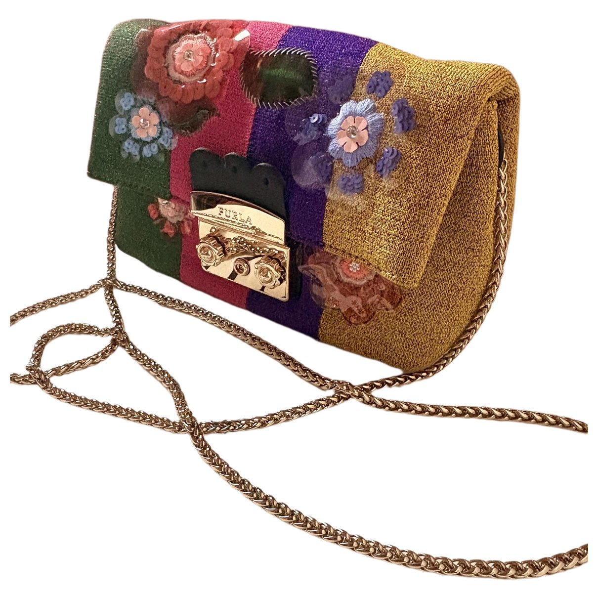 Furla Metropolis glitter clutch bag